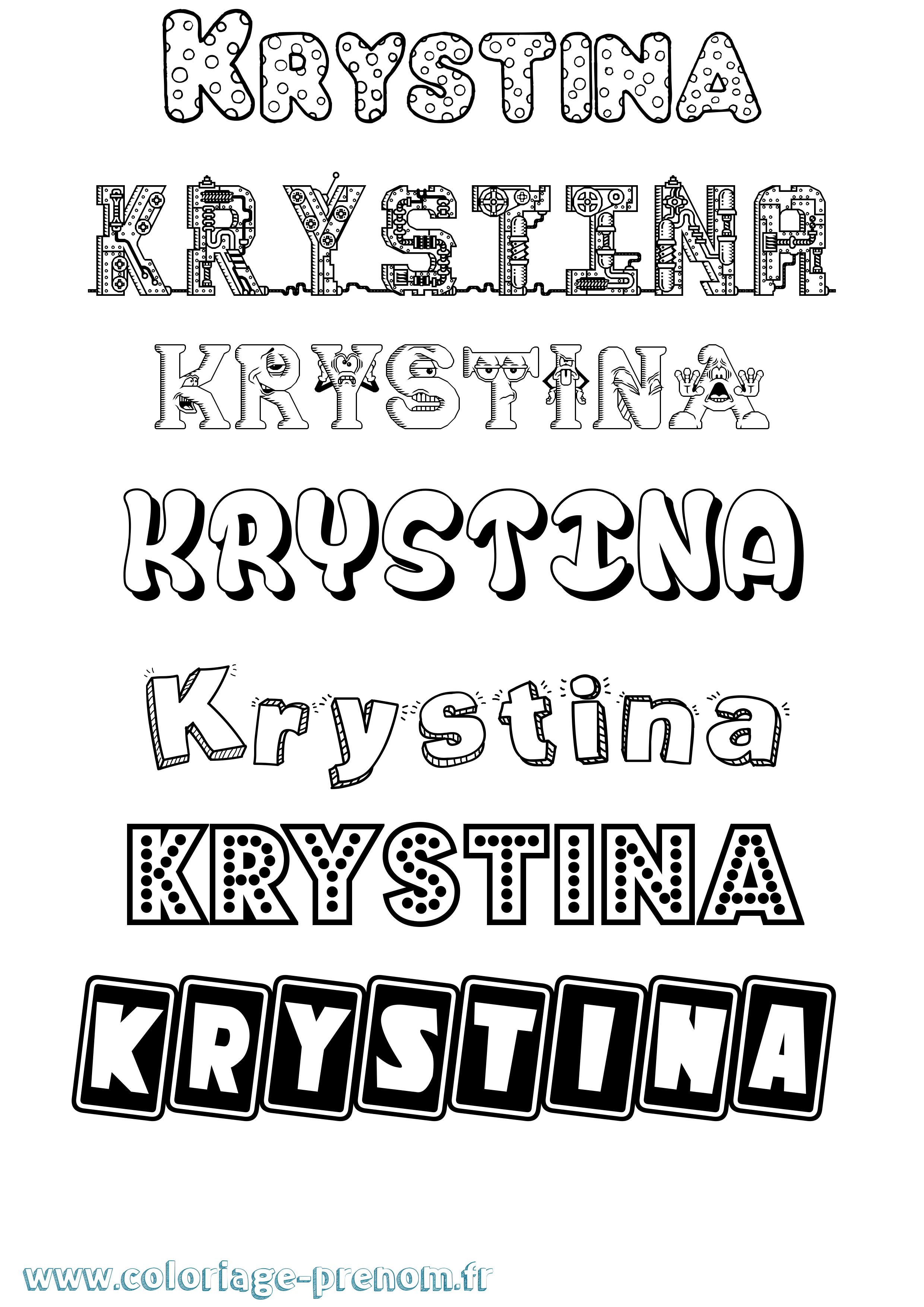 Coloriage Krystina Fun Coloriage prénom Krystina Fun