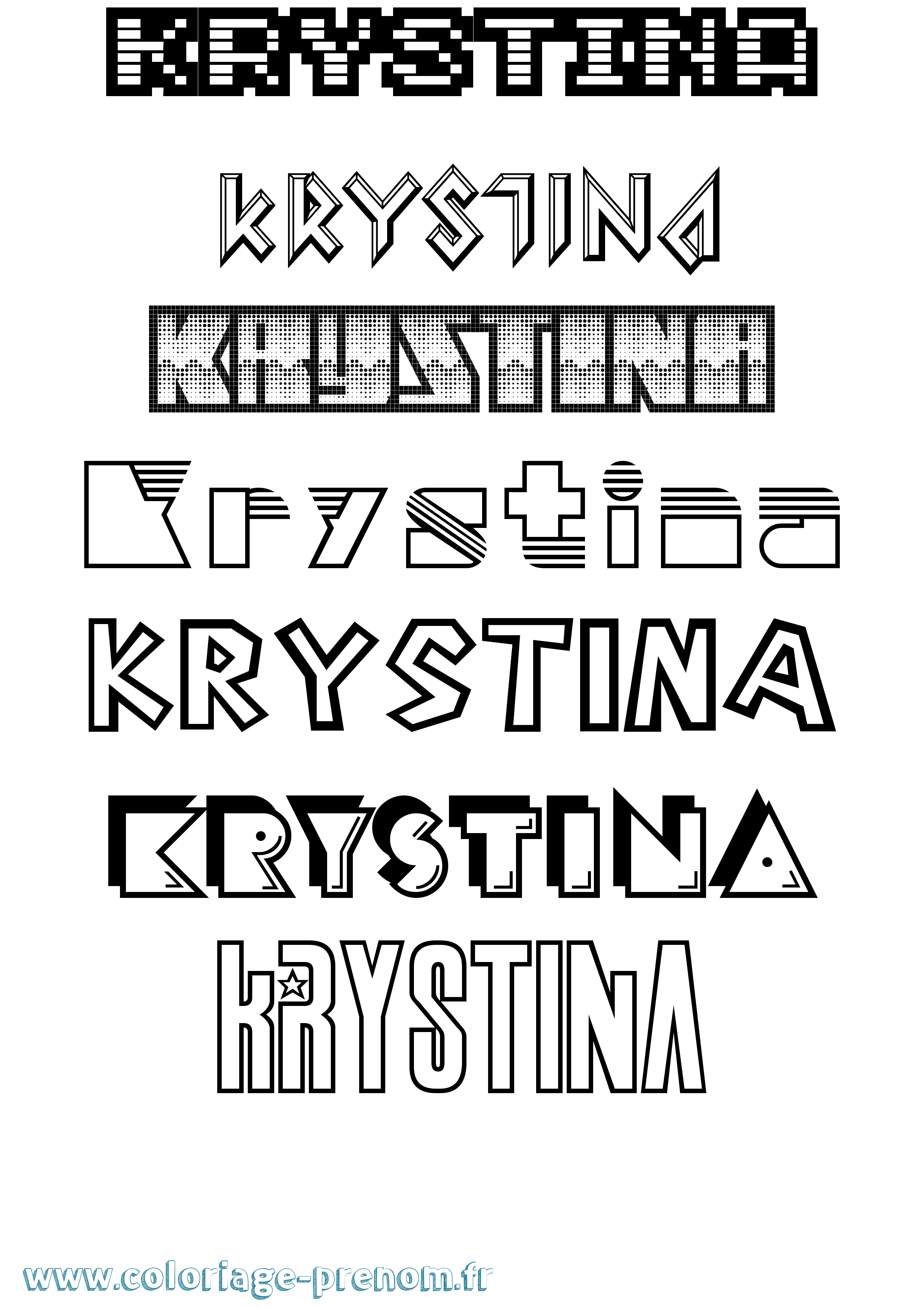 Coloriage Krystina Jeux Vidéos Coloriage prénom Krystina Jeux Vidéos