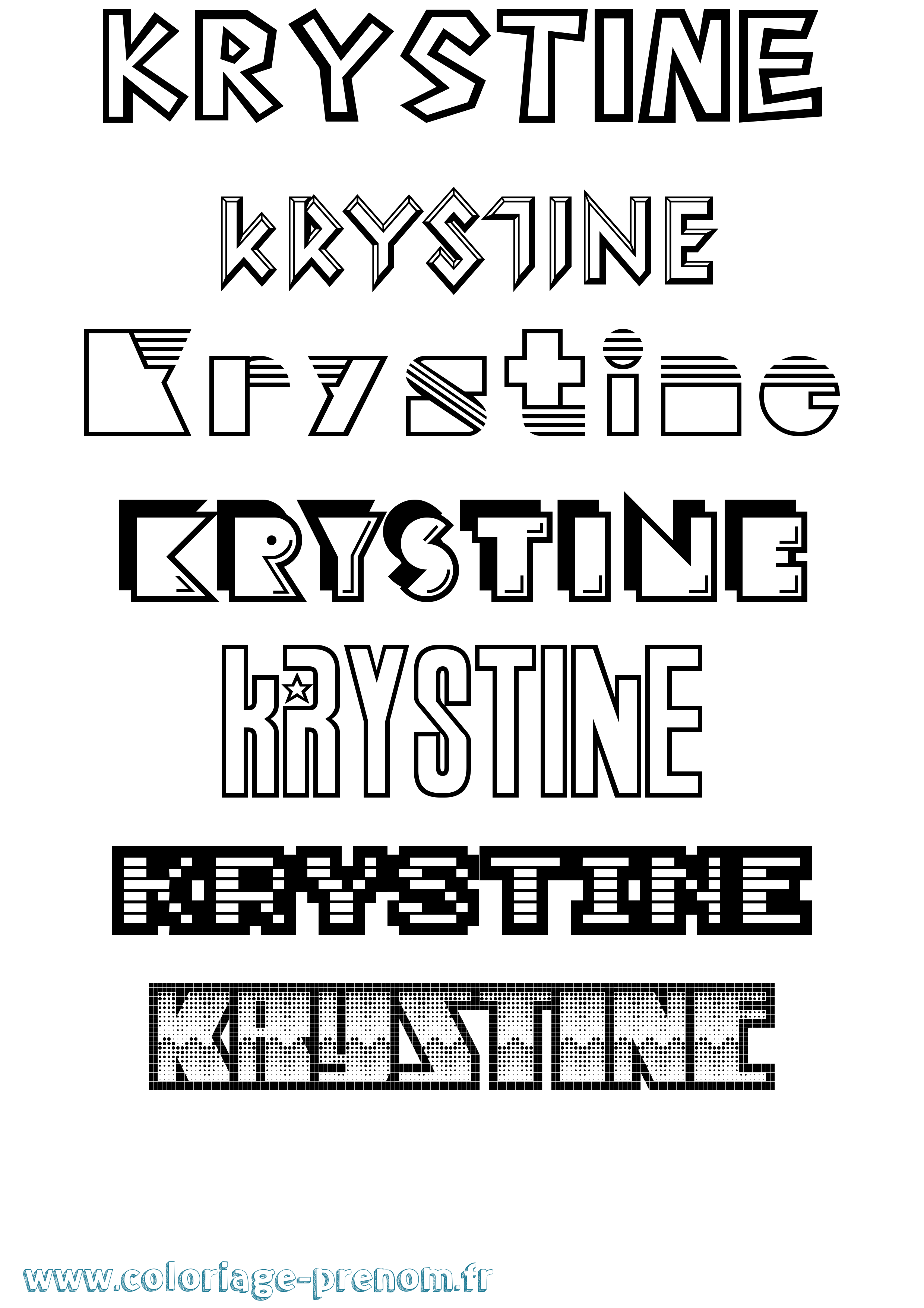 Coloriage Krystine Jeux Vidéos Coloriage prénom Krystine Jeux Vidéos