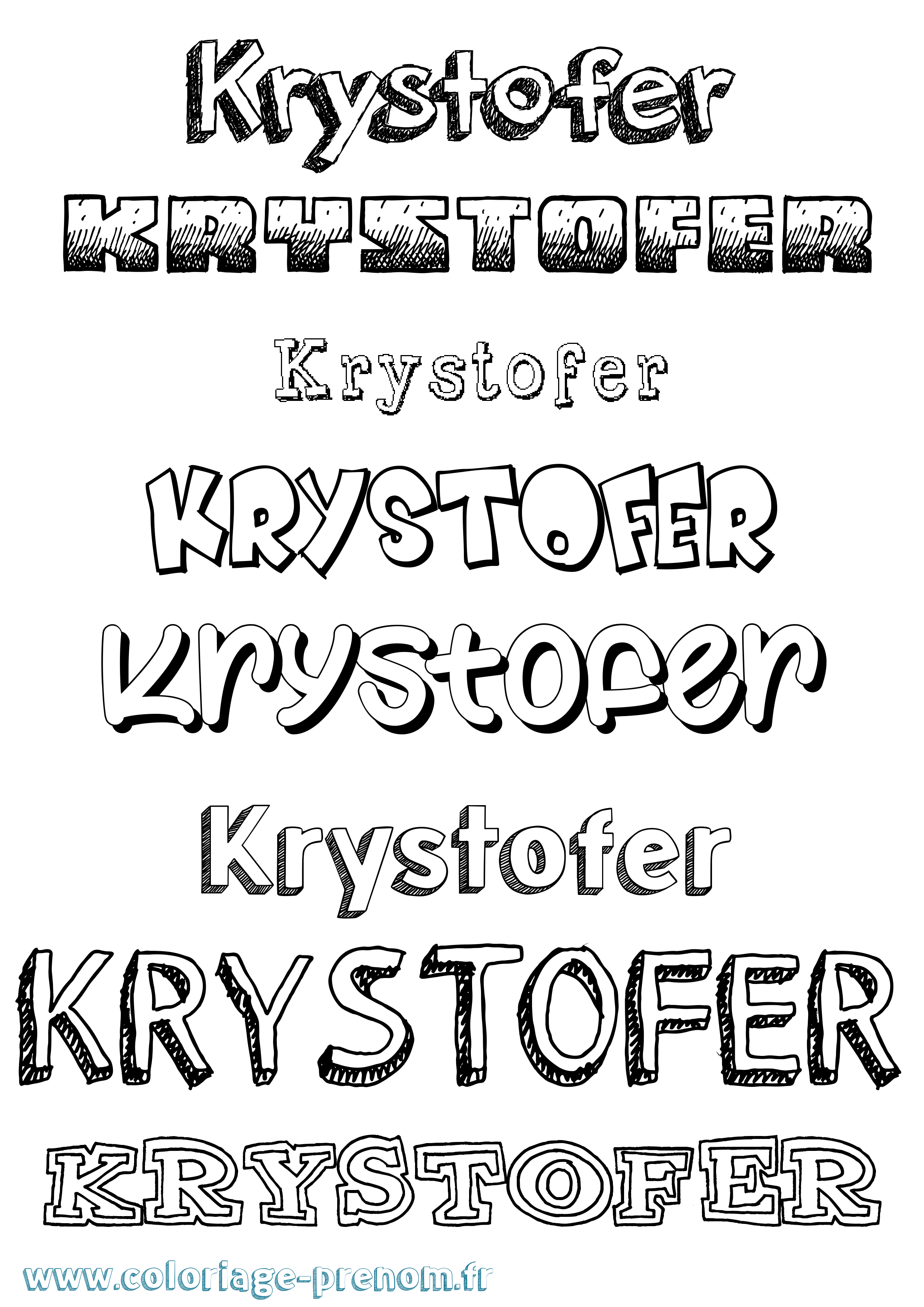 Coloriage Krystofer Dessiné Coloriage prénom Krystofer Dessiné
