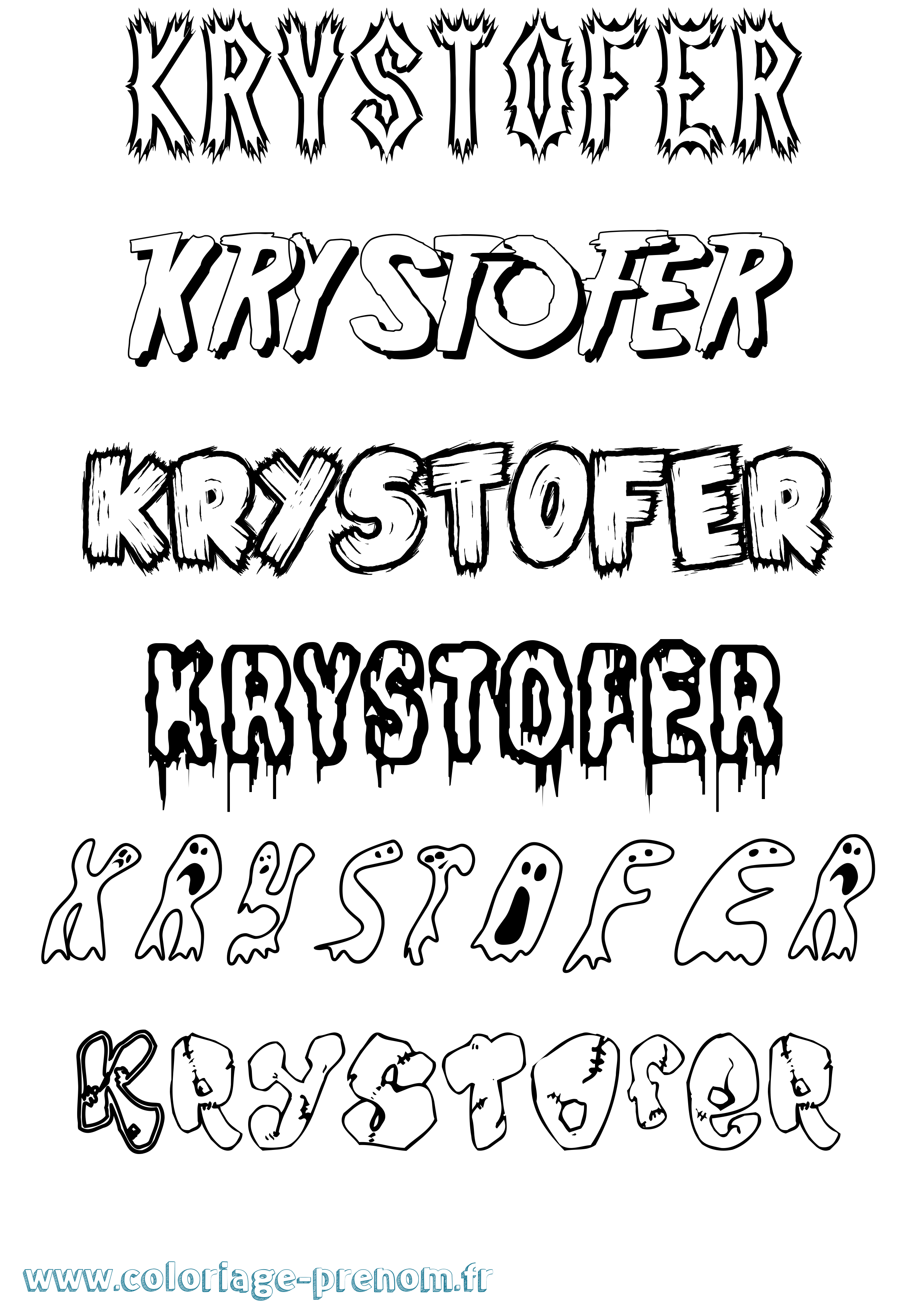 Coloriage Krystofer Frisson Coloriage prénom Krystofer Frisson