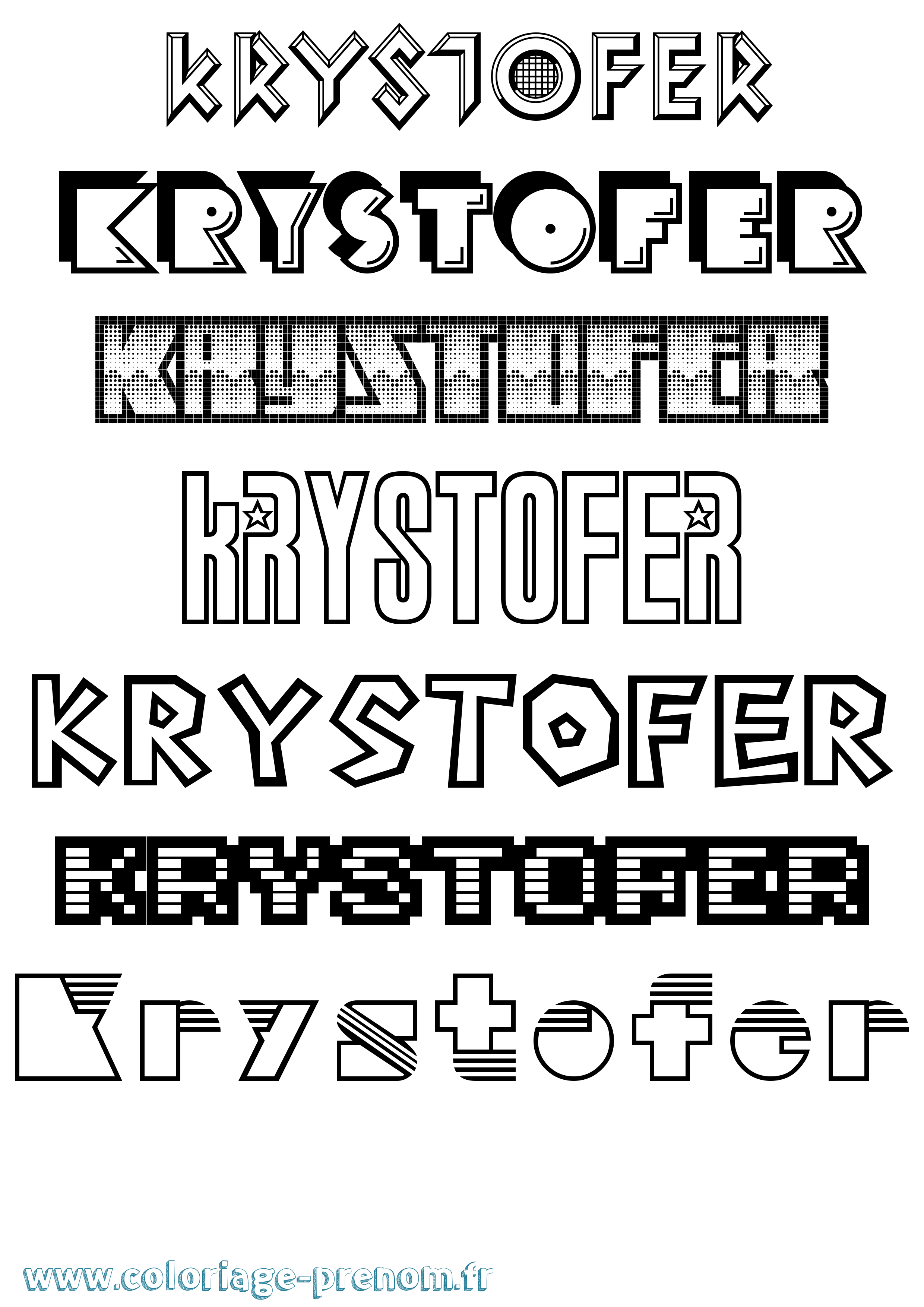 Coloriage Krystofer Jeux Vidéos Coloriage prénom Krystofer Jeux Vidéos