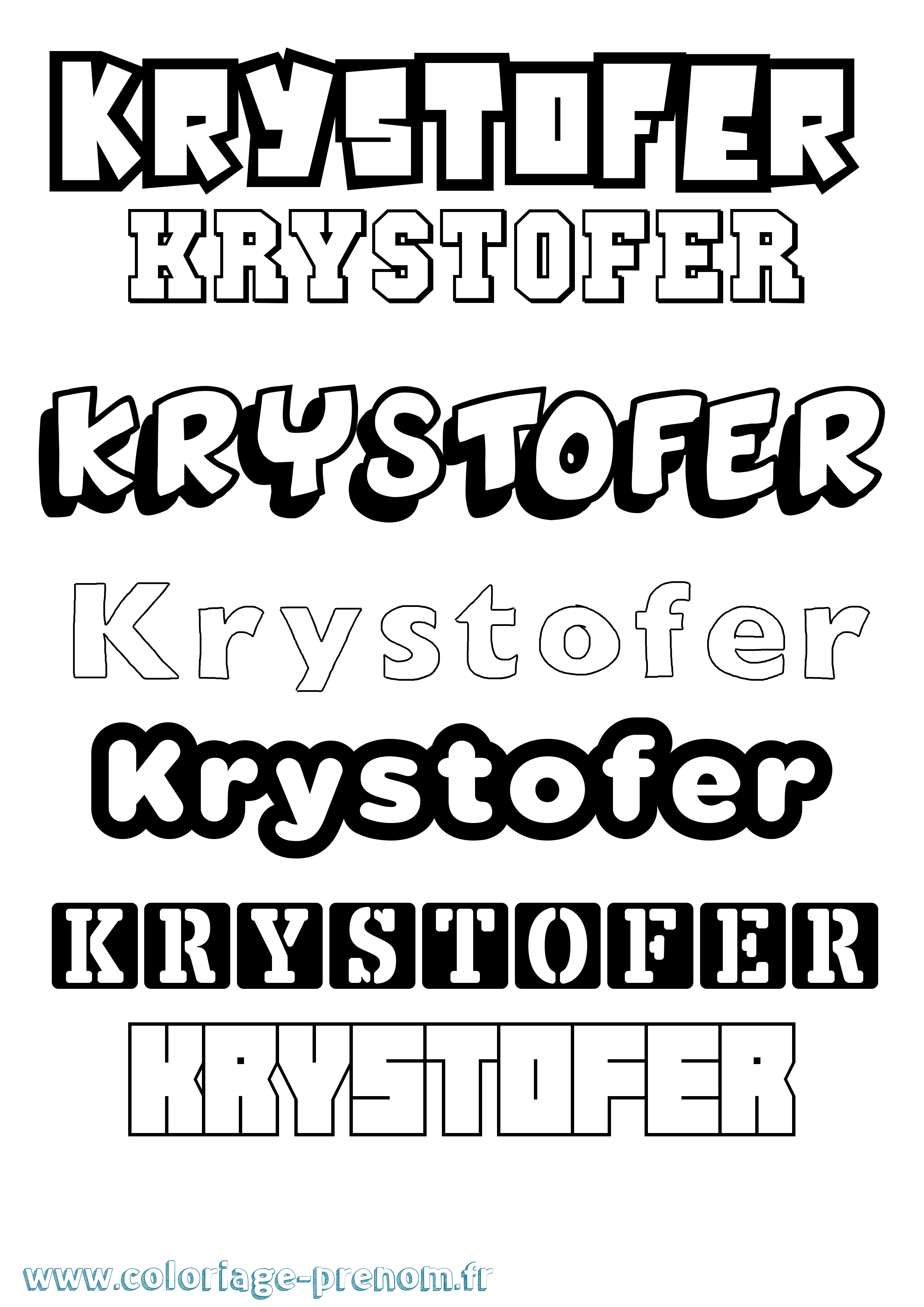 Coloriage Krystofer Simple Coloriage prénom Krystofer Simple