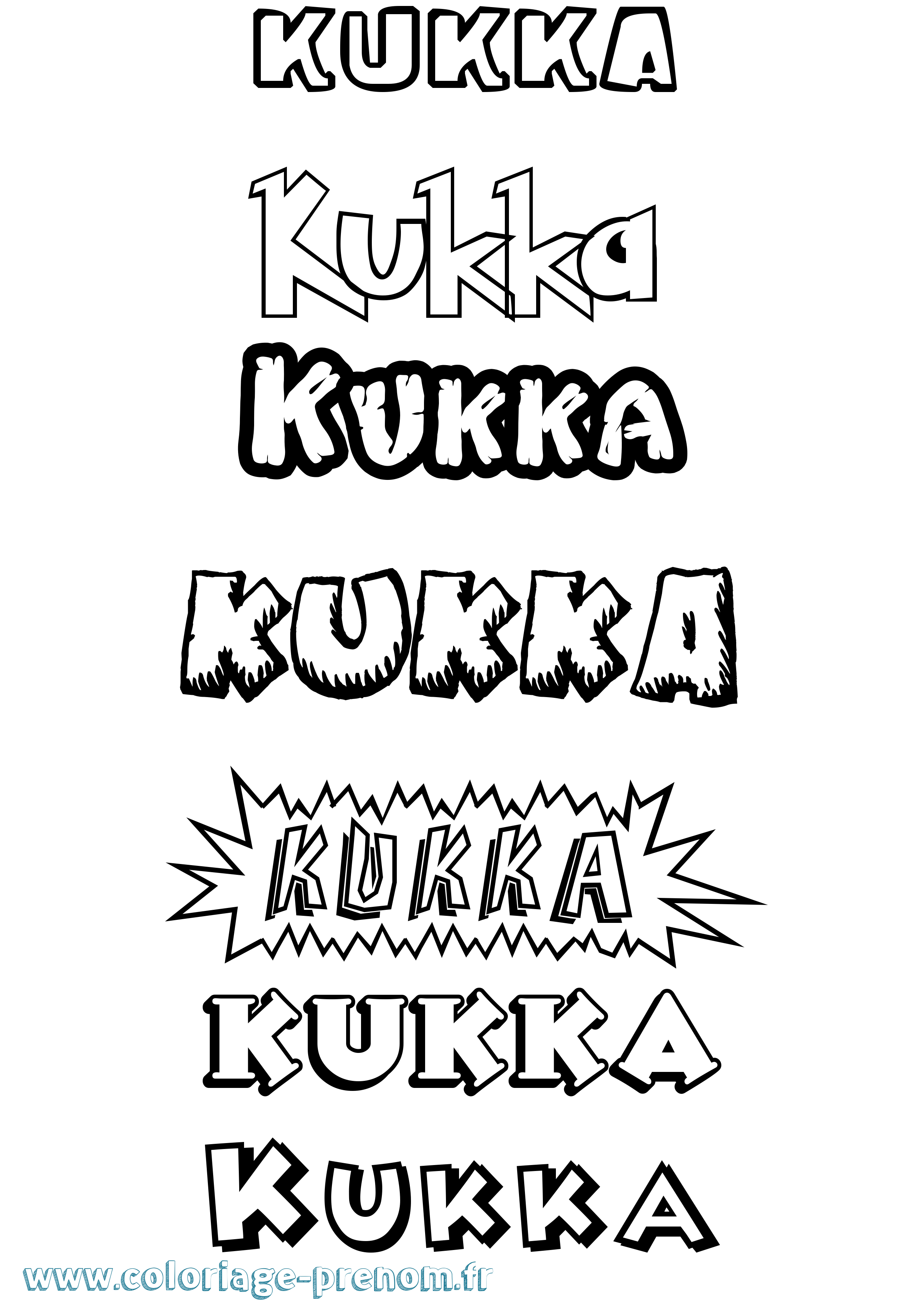 Coloriage Kukka Dessin Animé Coloriage prénom Kukka Dessin Animé