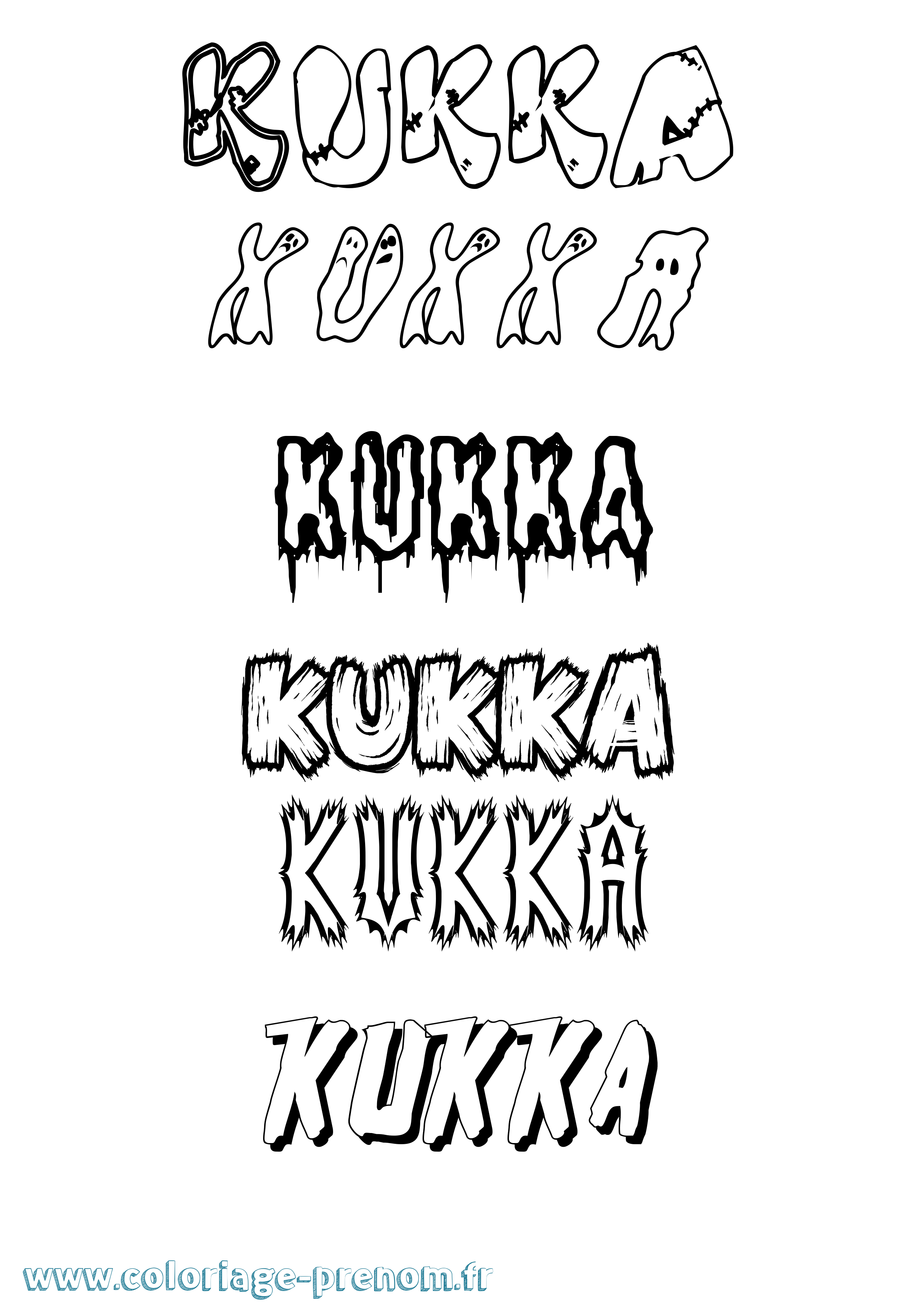 Coloriage Kukka Frisson Coloriage prénom Kukka Frisson