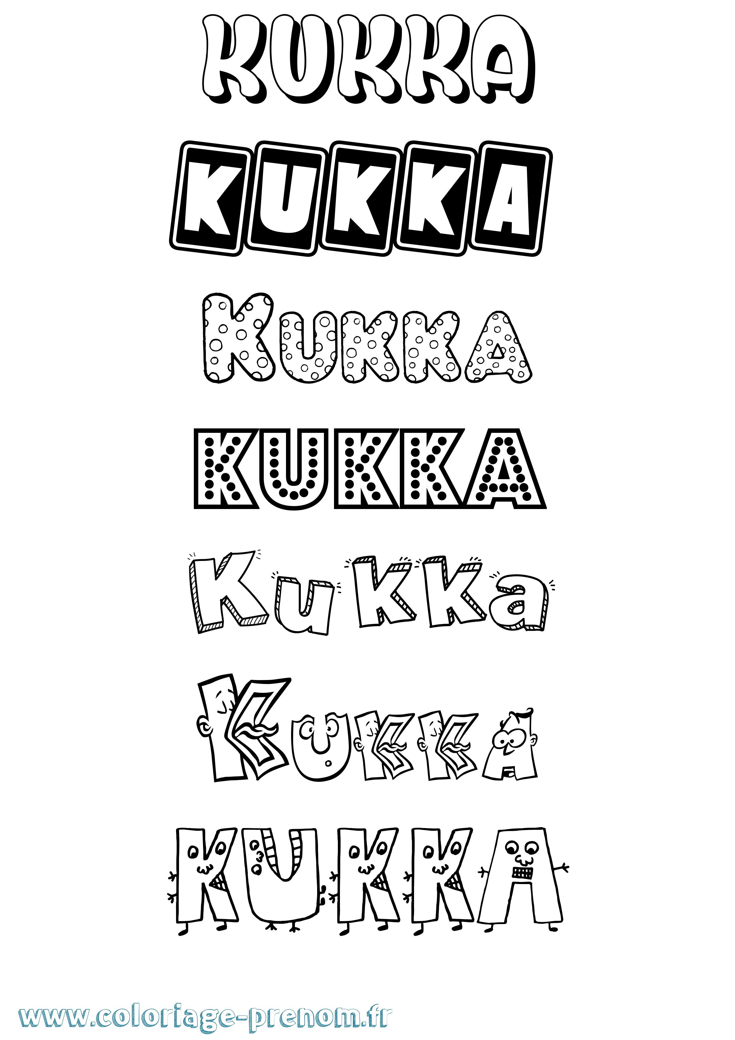 Coloriage Kukka Fun Coloriage prénom Kukka Fun