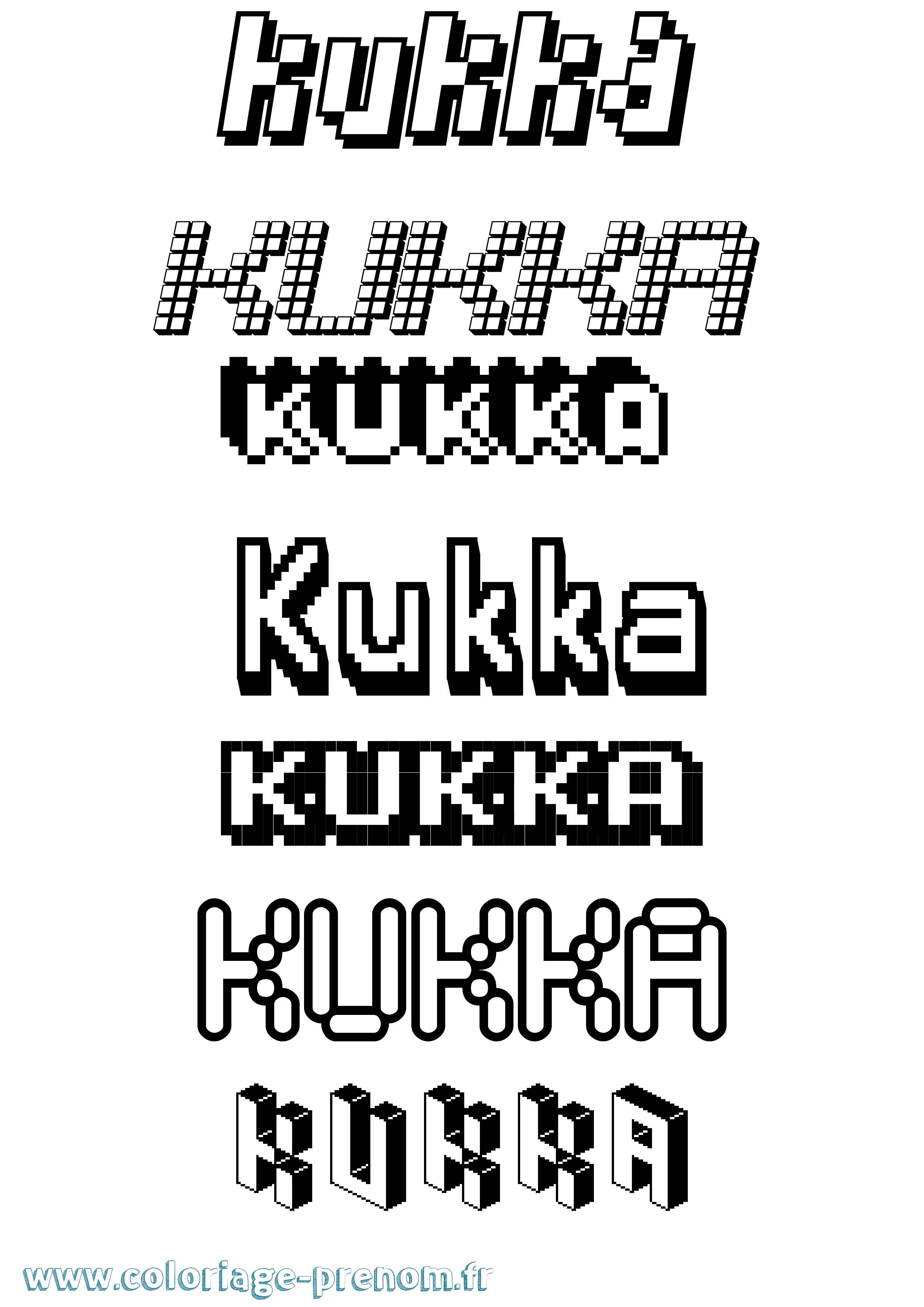Coloriage Kukka Pixel Coloriage prénom Kukka Pixel