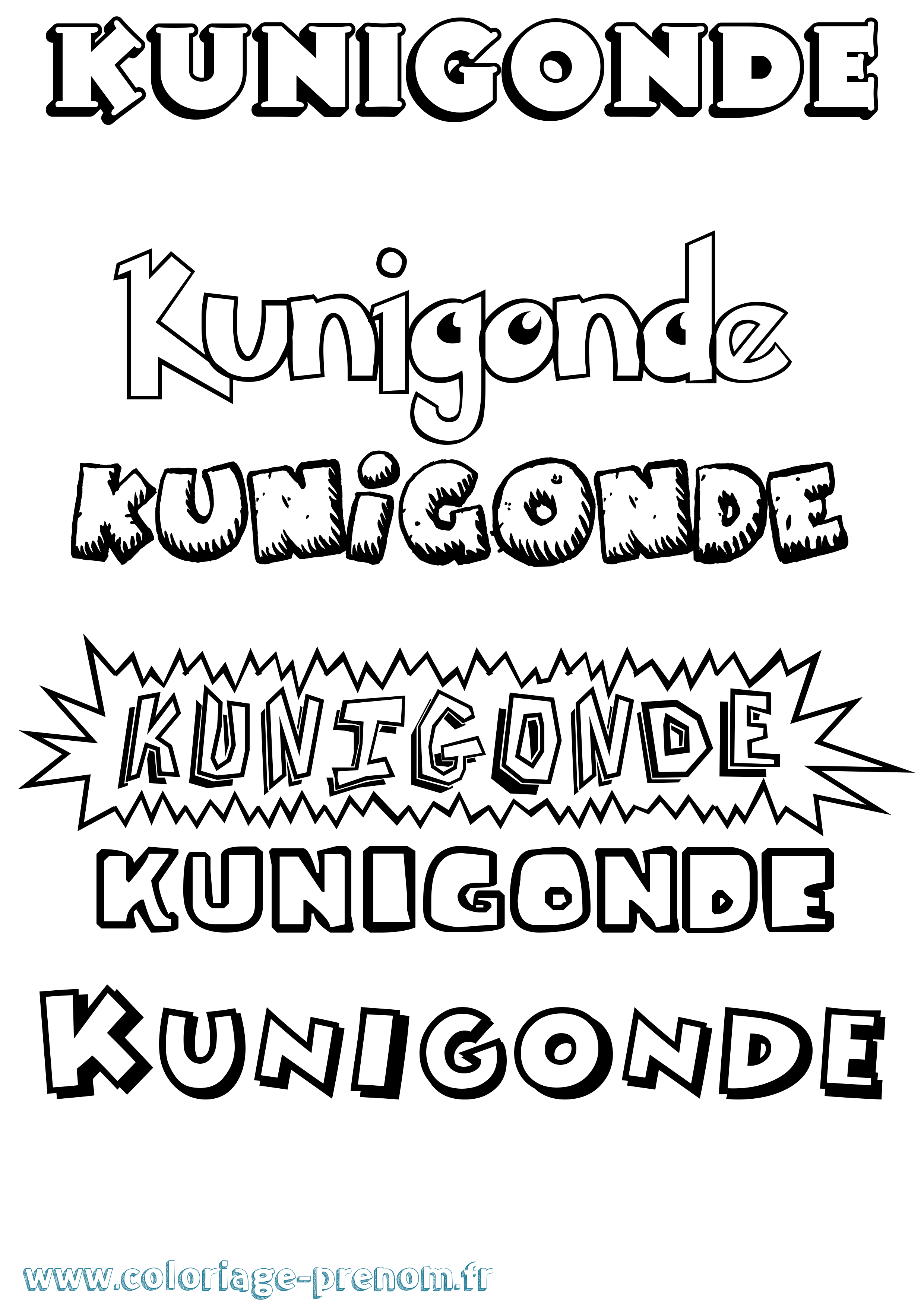 Coloriage Kunigonde Dessin Animé Coloriage prénom Kunigonde Dessin Animé