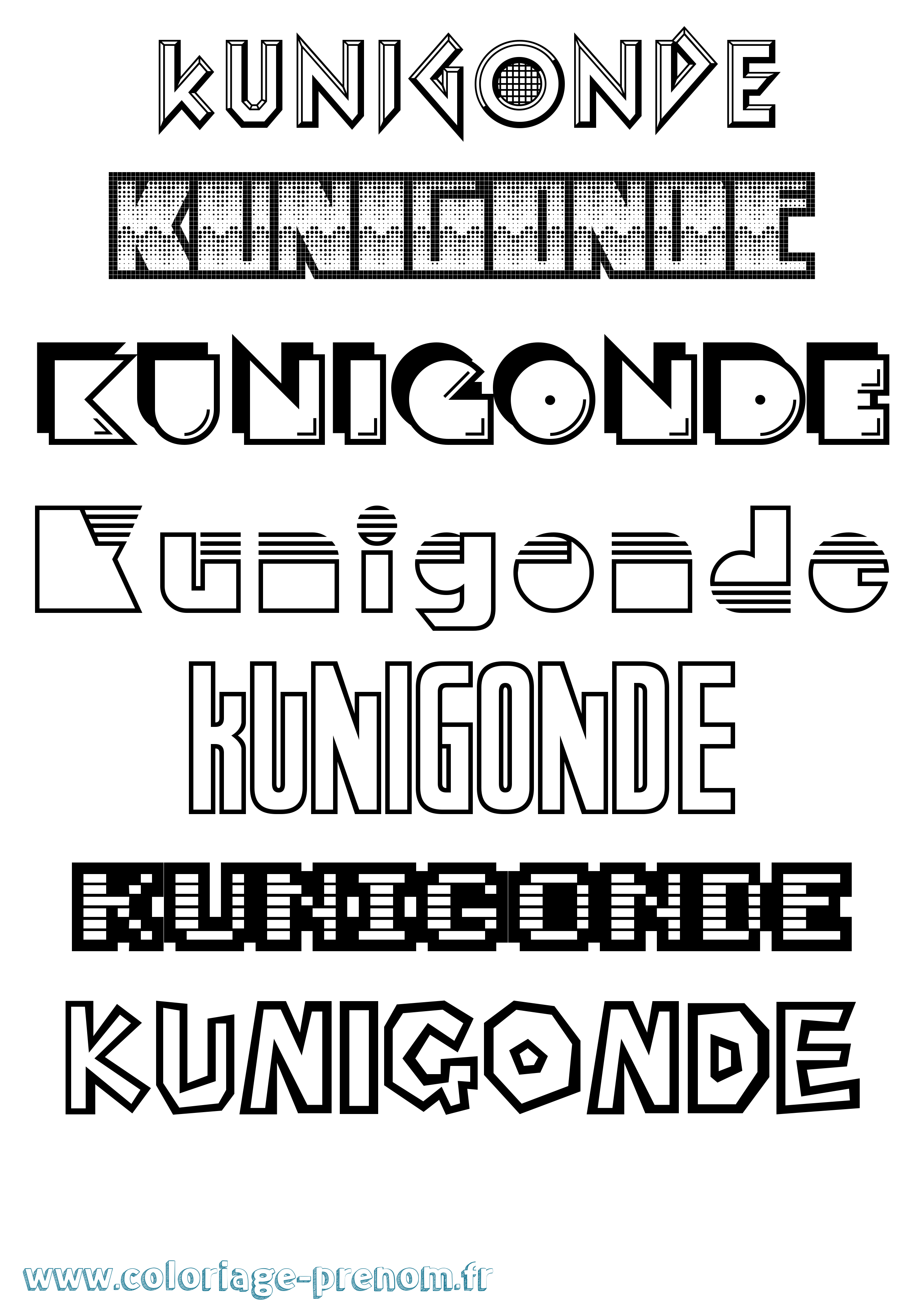 Coloriage Kunigonde Jeux Vidéos Coloriage prénom Kunigonde Jeux Vidéos