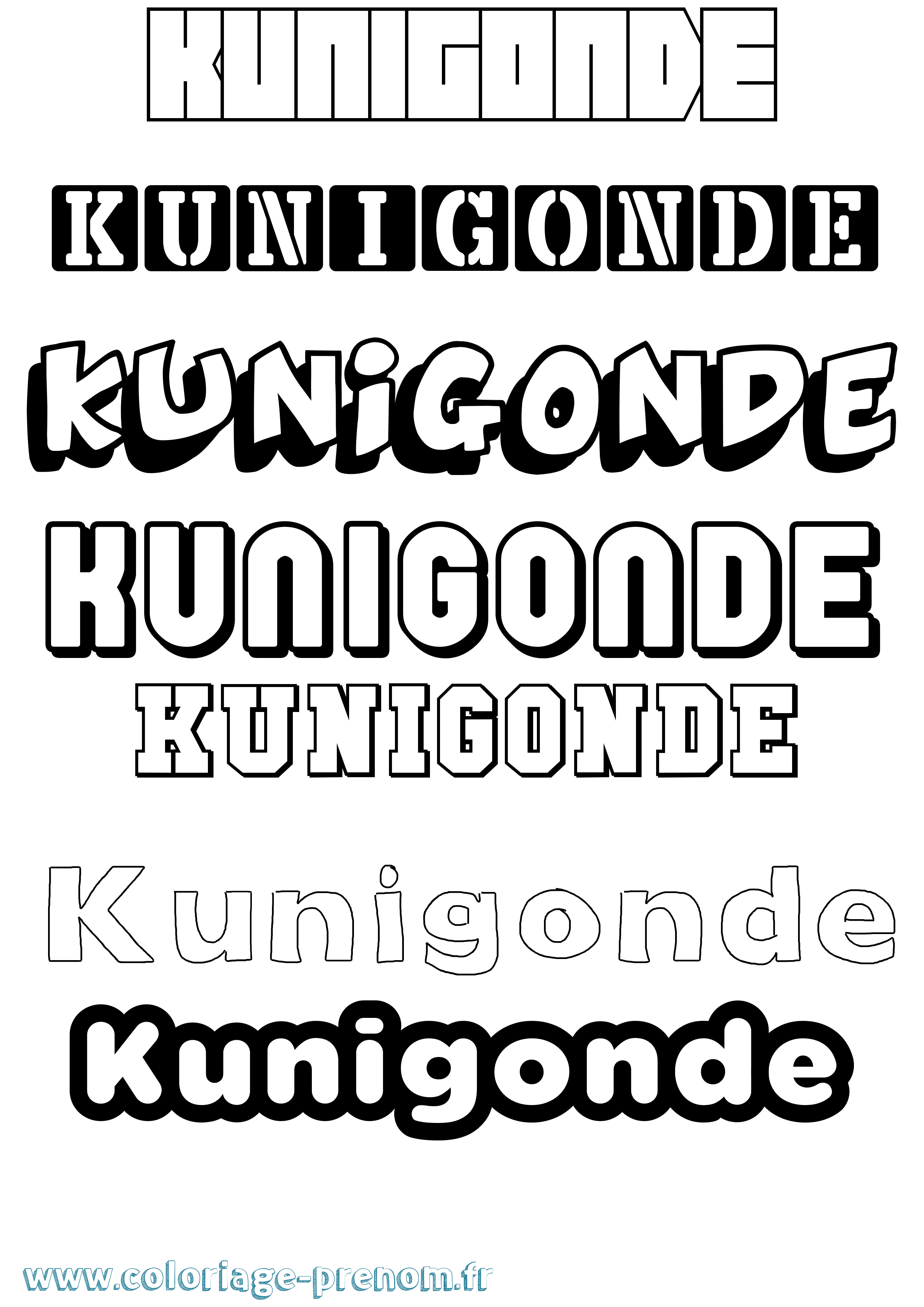 Coloriage Kunigonde Simple Coloriage prénom Kunigonde Simple