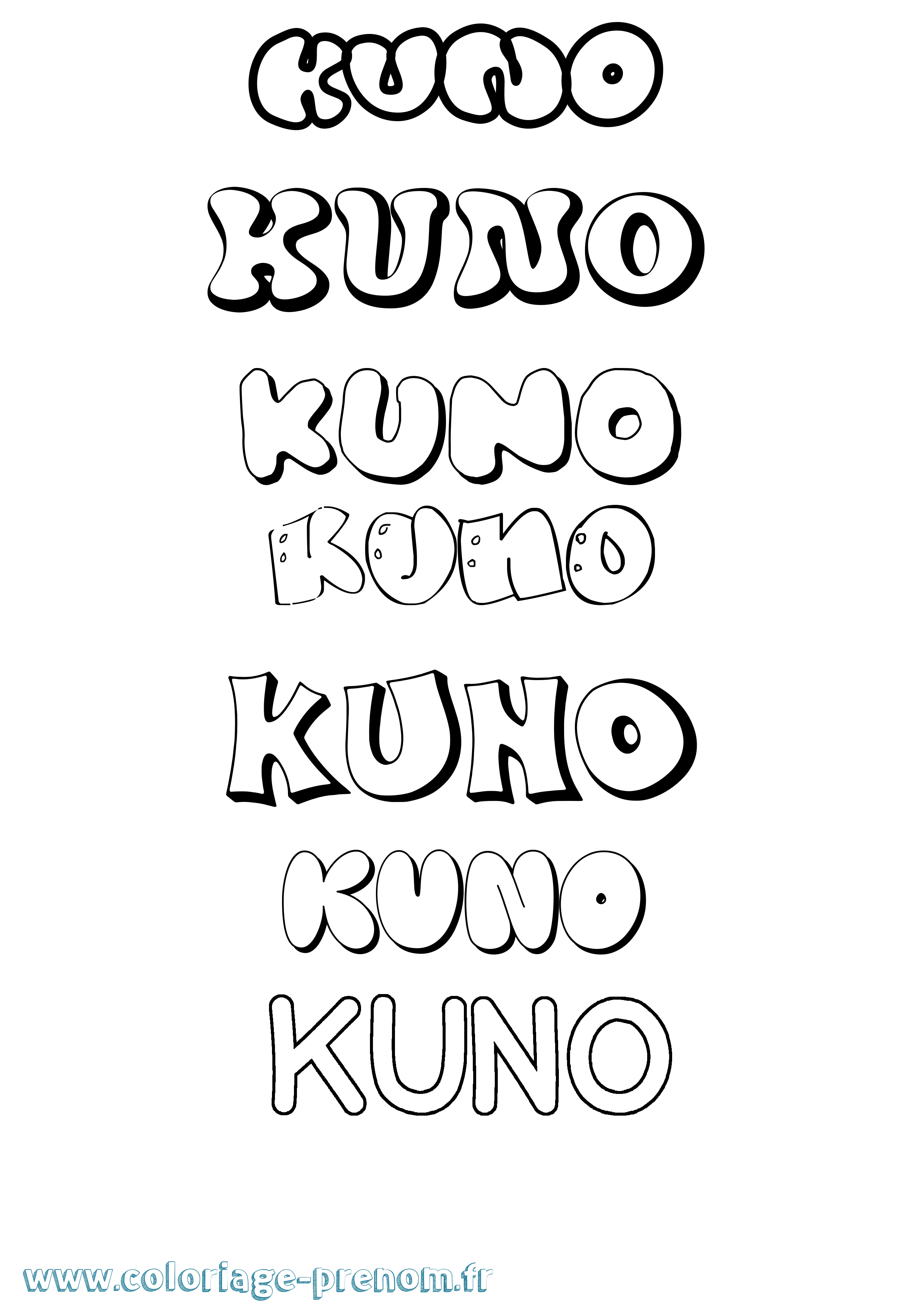 Coloriage Kuno Bubble Coloriage prénom Kuno Bubble