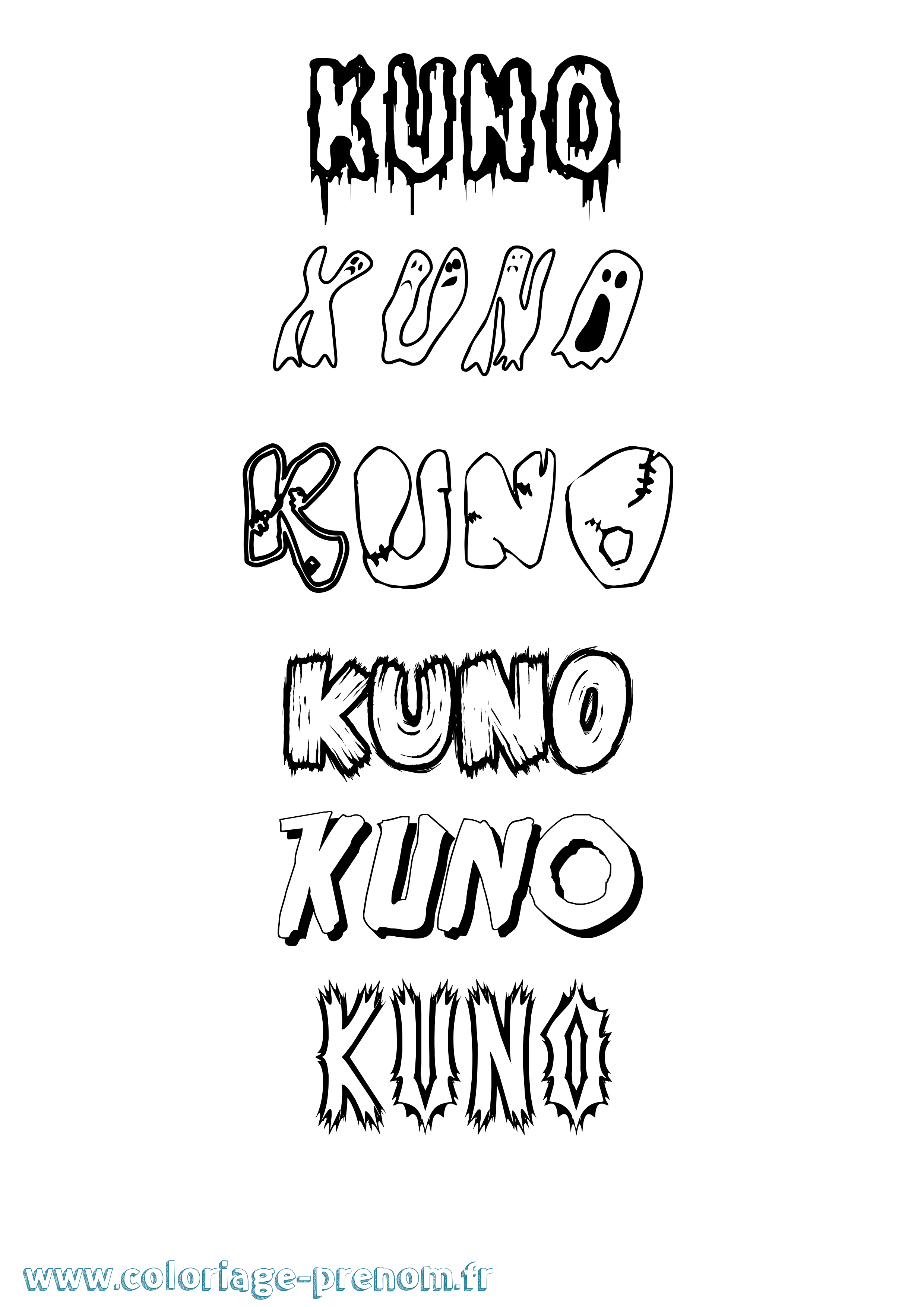 Coloriage Kuno Frisson Coloriage prénom Kuno Frisson