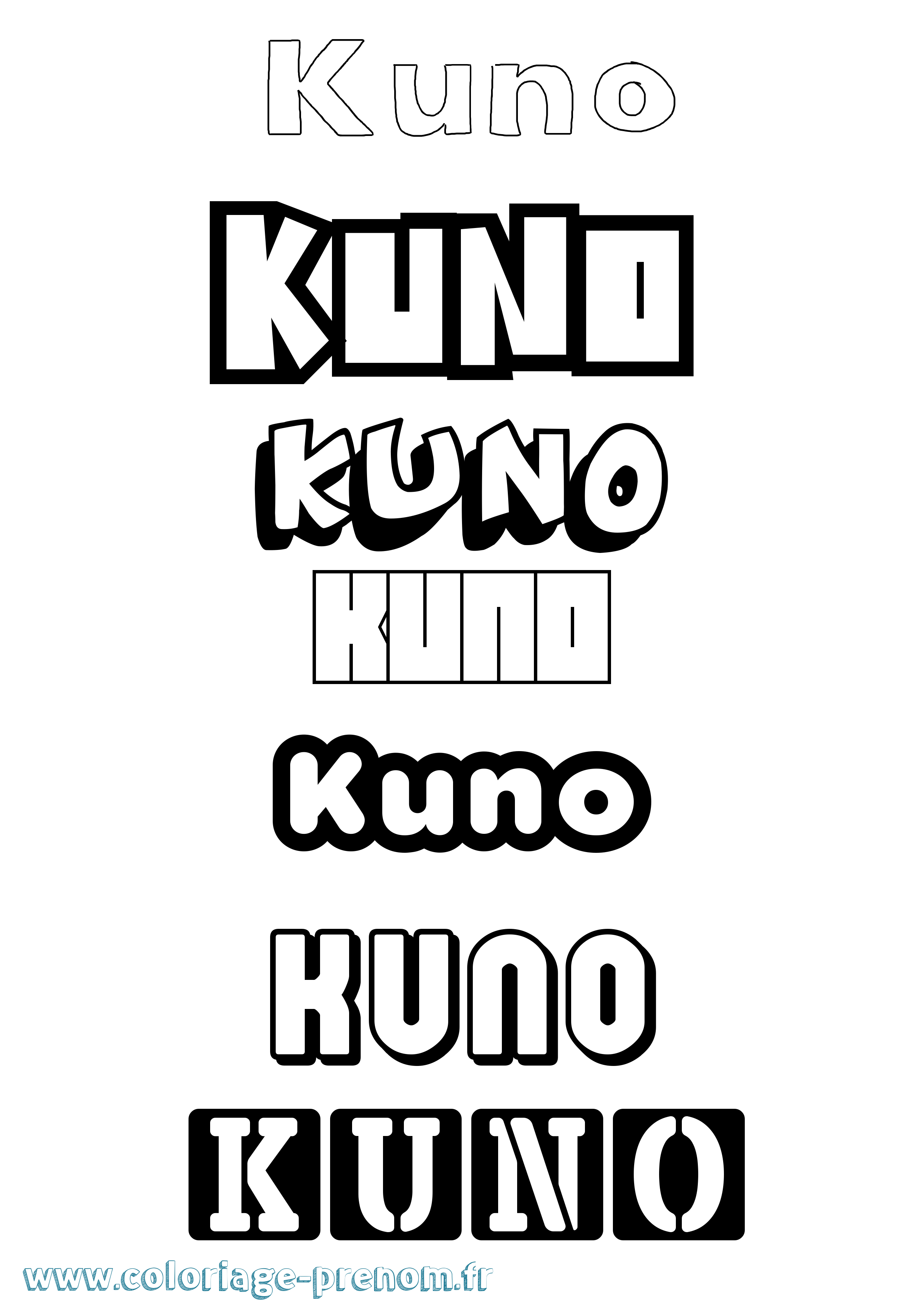 Coloriage Kuno Simple Coloriage prénom Kuno Simple