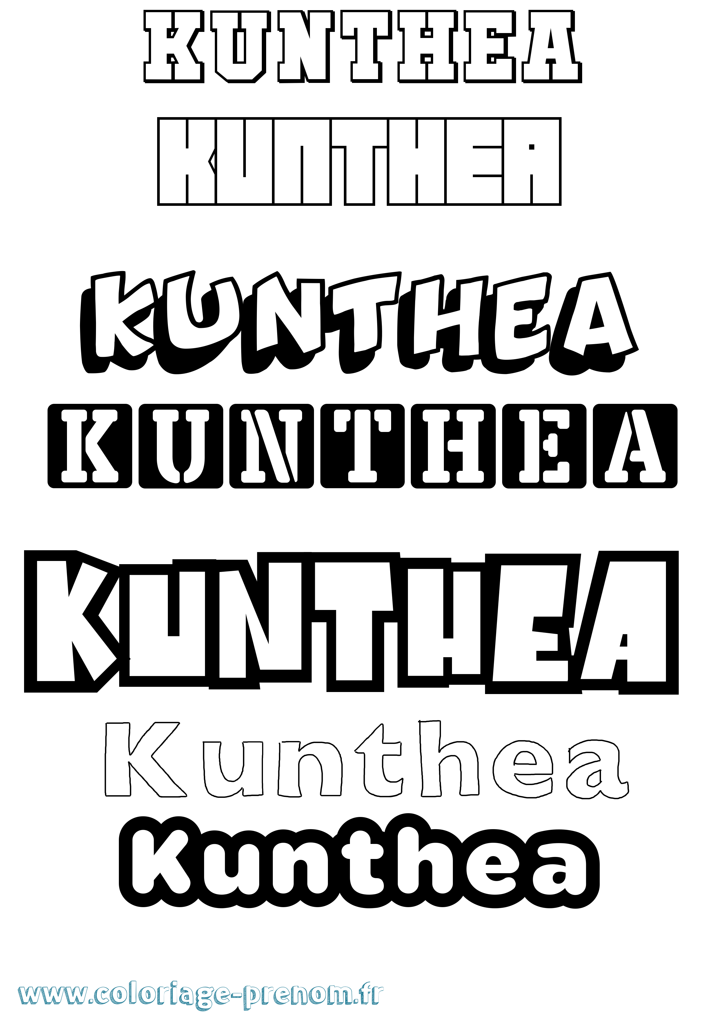 Coloriage Kunthea Simple Coloriage prénom Kunthea Simple