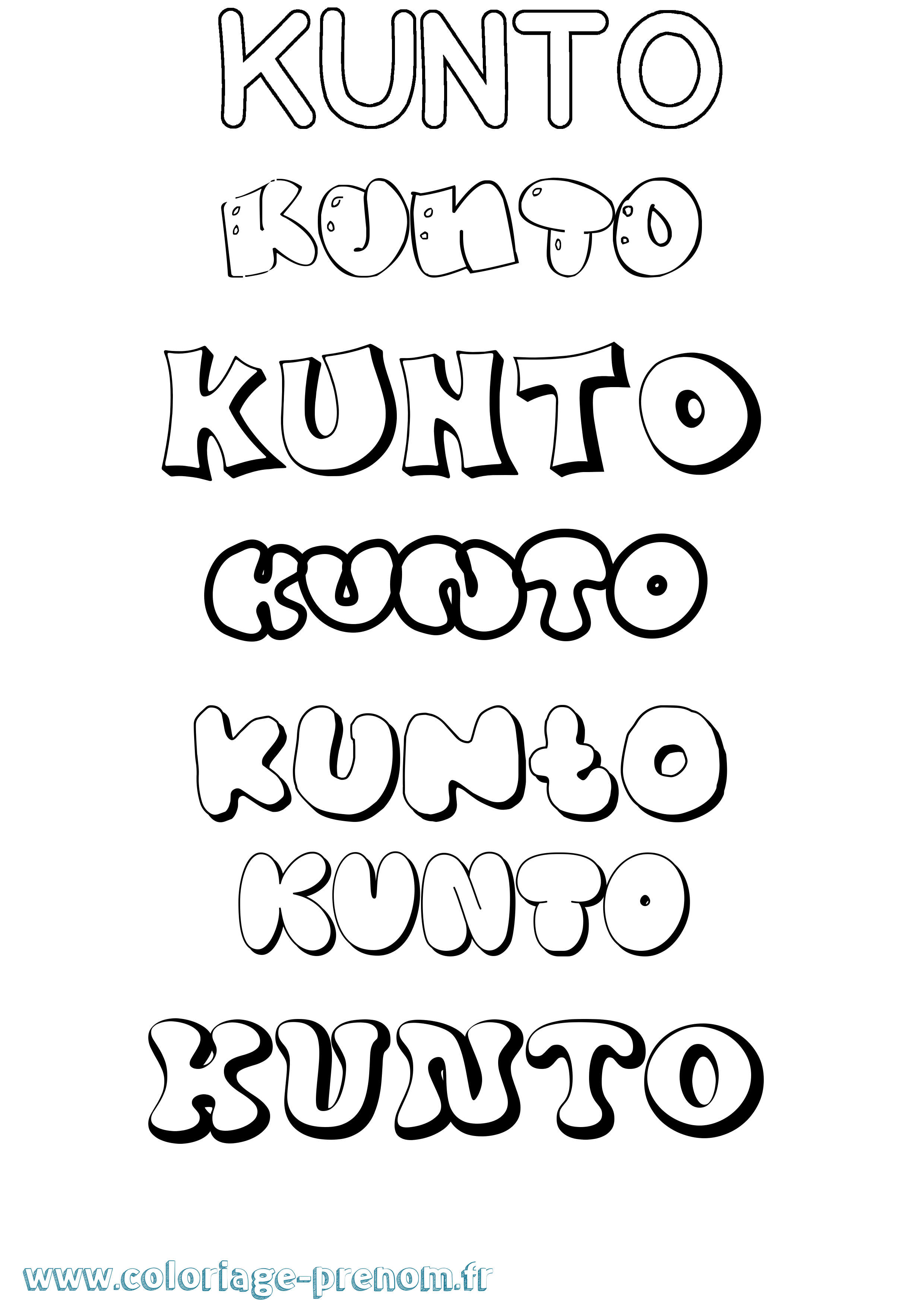 Coloriage Kunto Bubble Coloriage prénom Kunto Bubble