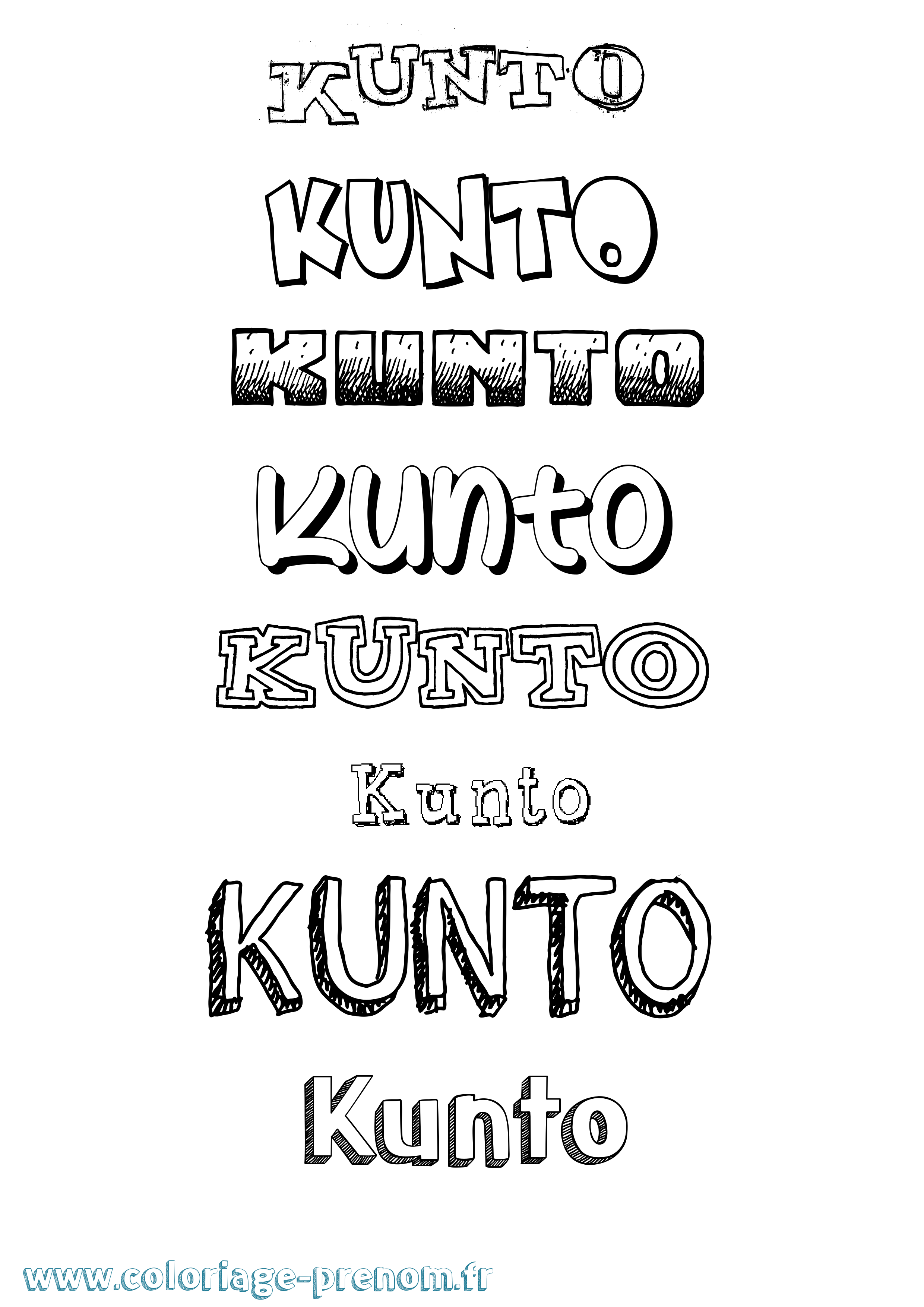 Coloriage Kunto Dessiné Coloriage prénom Kunto Dessiné
