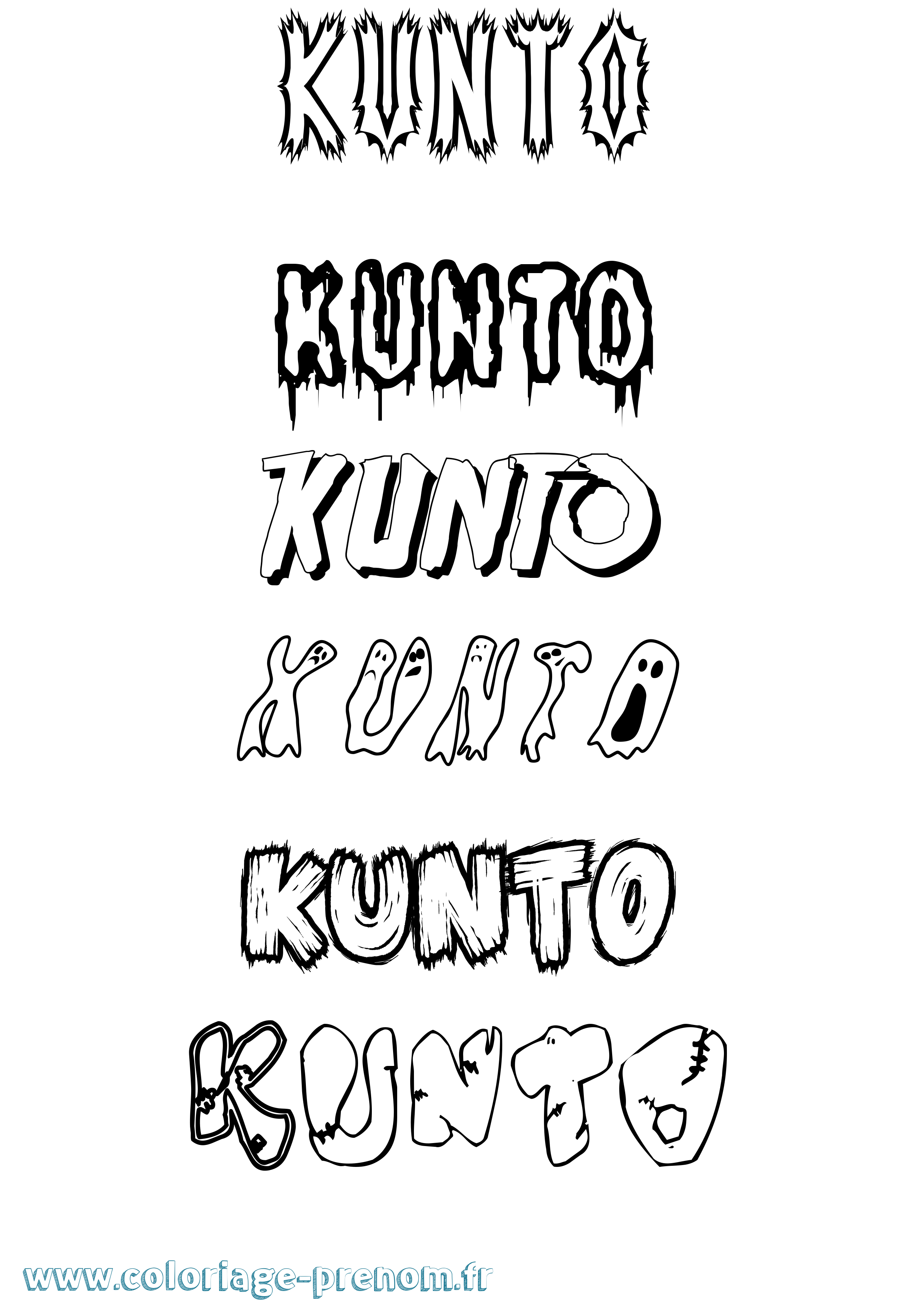 Coloriage Kunto Frisson Coloriage prénom Kunto Frisson