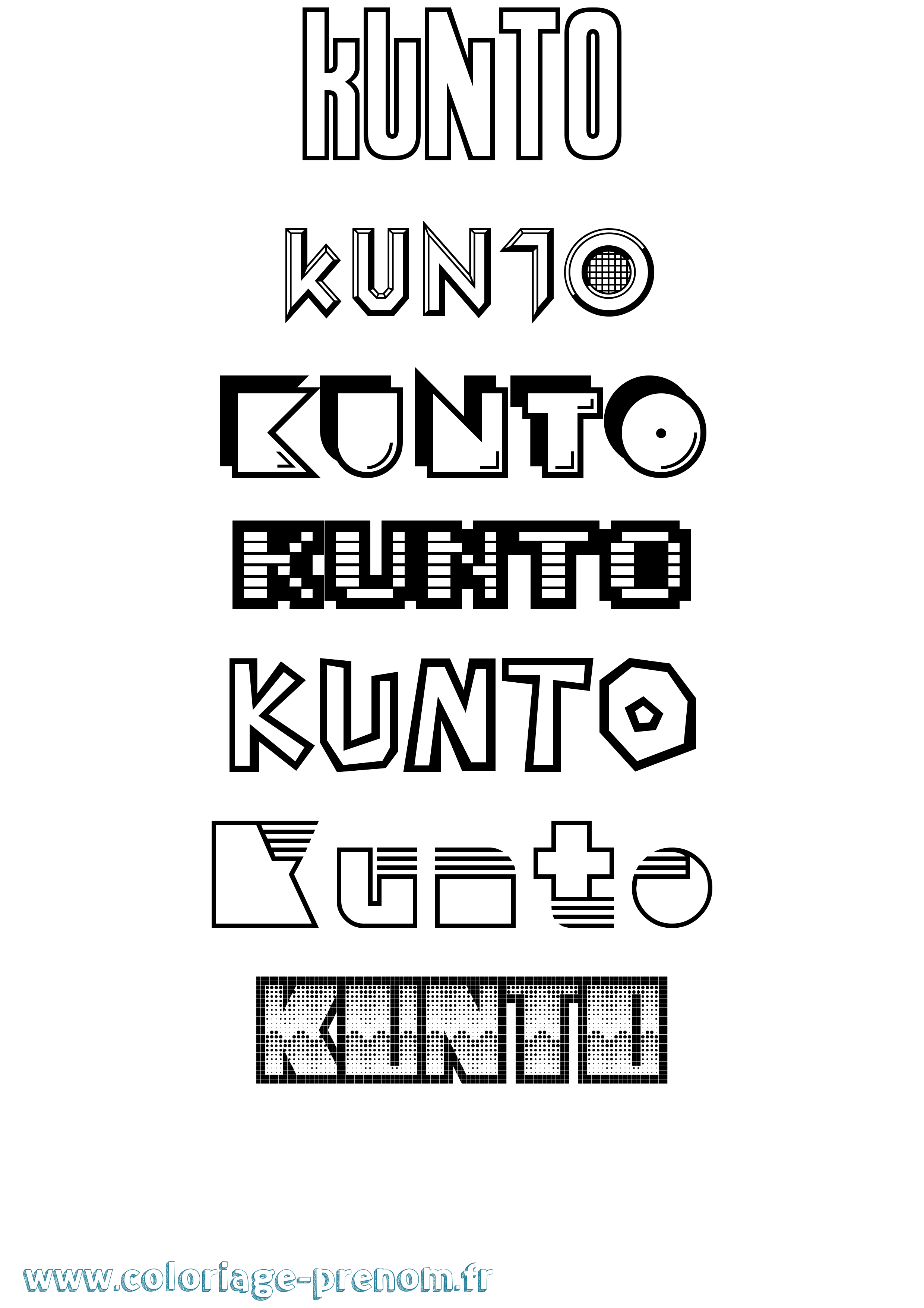 Coloriage Kunto Jeux Vidéos Coloriage prénom Kunto Jeux Vidéos