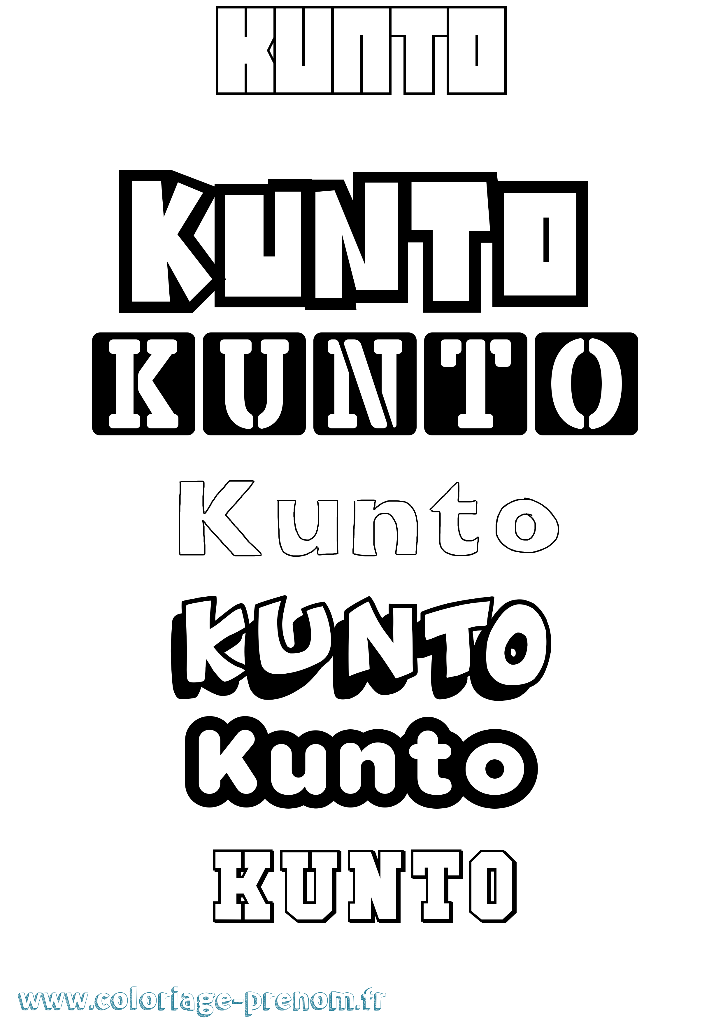 Coloriage Kunto Simple Coloriage prénom Kunto Simple