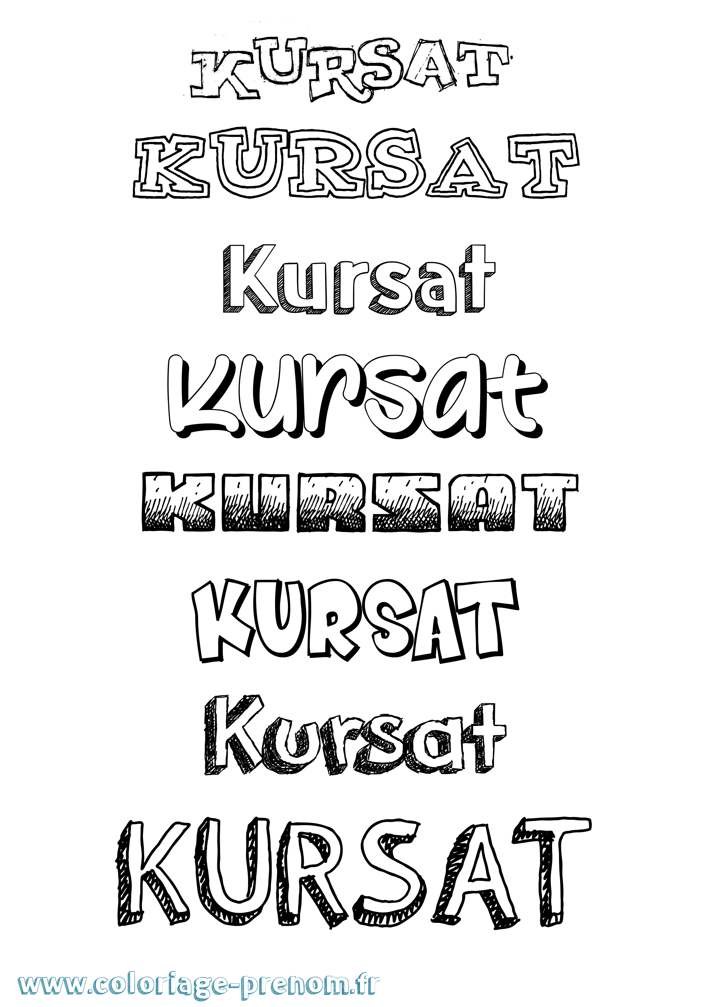 Coloriage Kursat Dessiné Coloriage prénom Kursat Dessiné