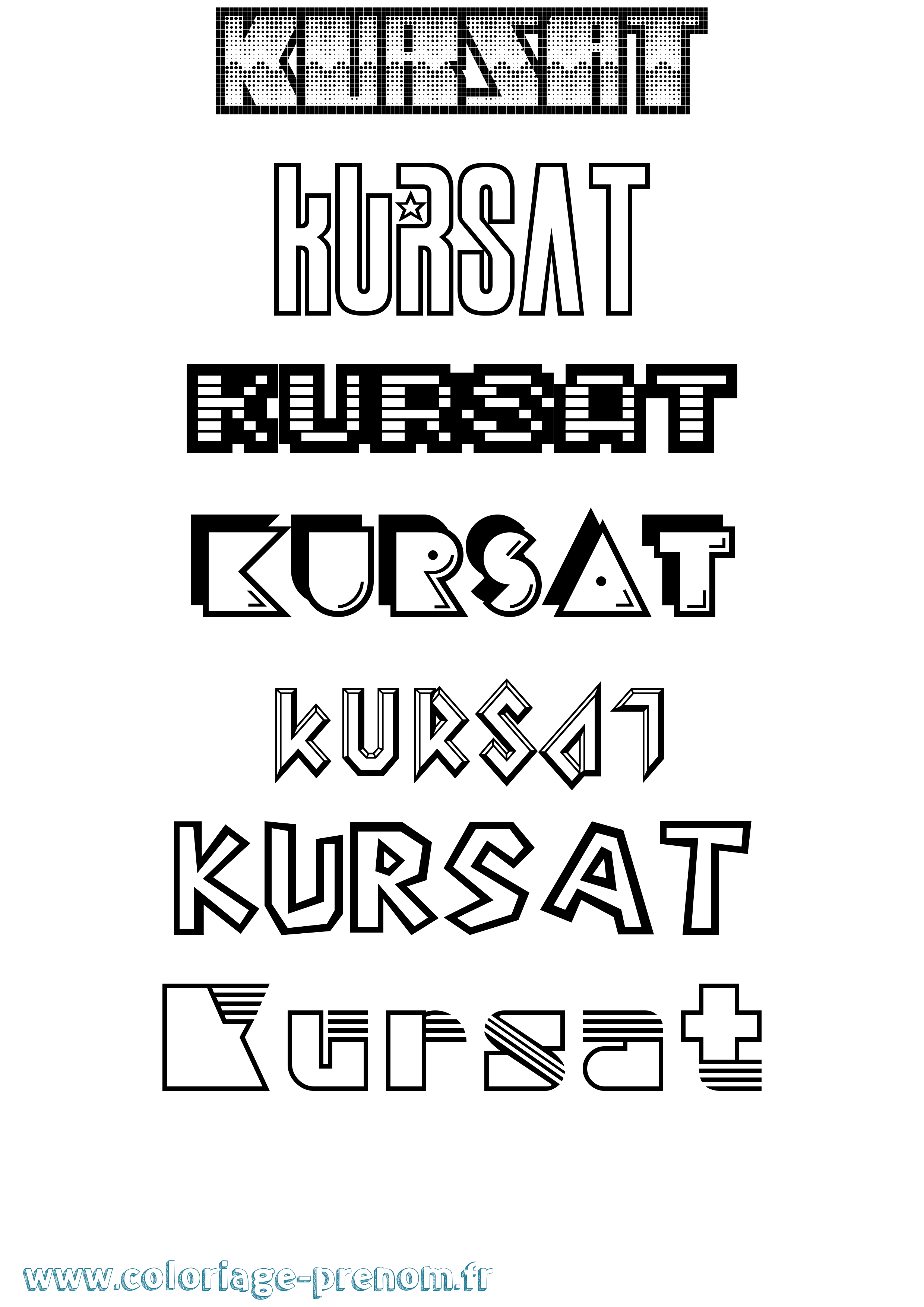 Coloriage Kursat Jeux Vidéos Coloriage prénom Kursat Jeux Vidéos