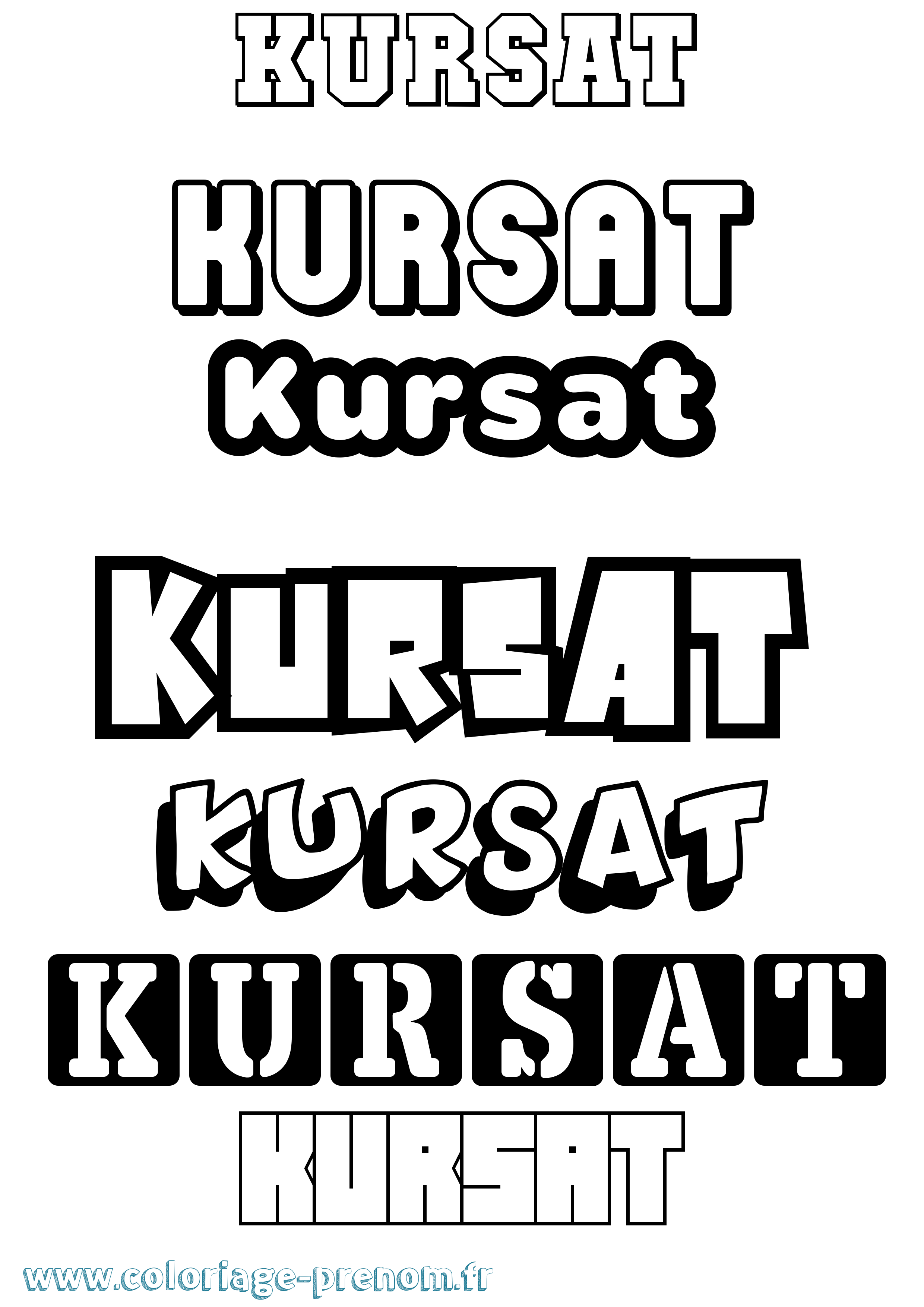 Coloriage Kursat Simple Coloriage prénom Kursat Simple
