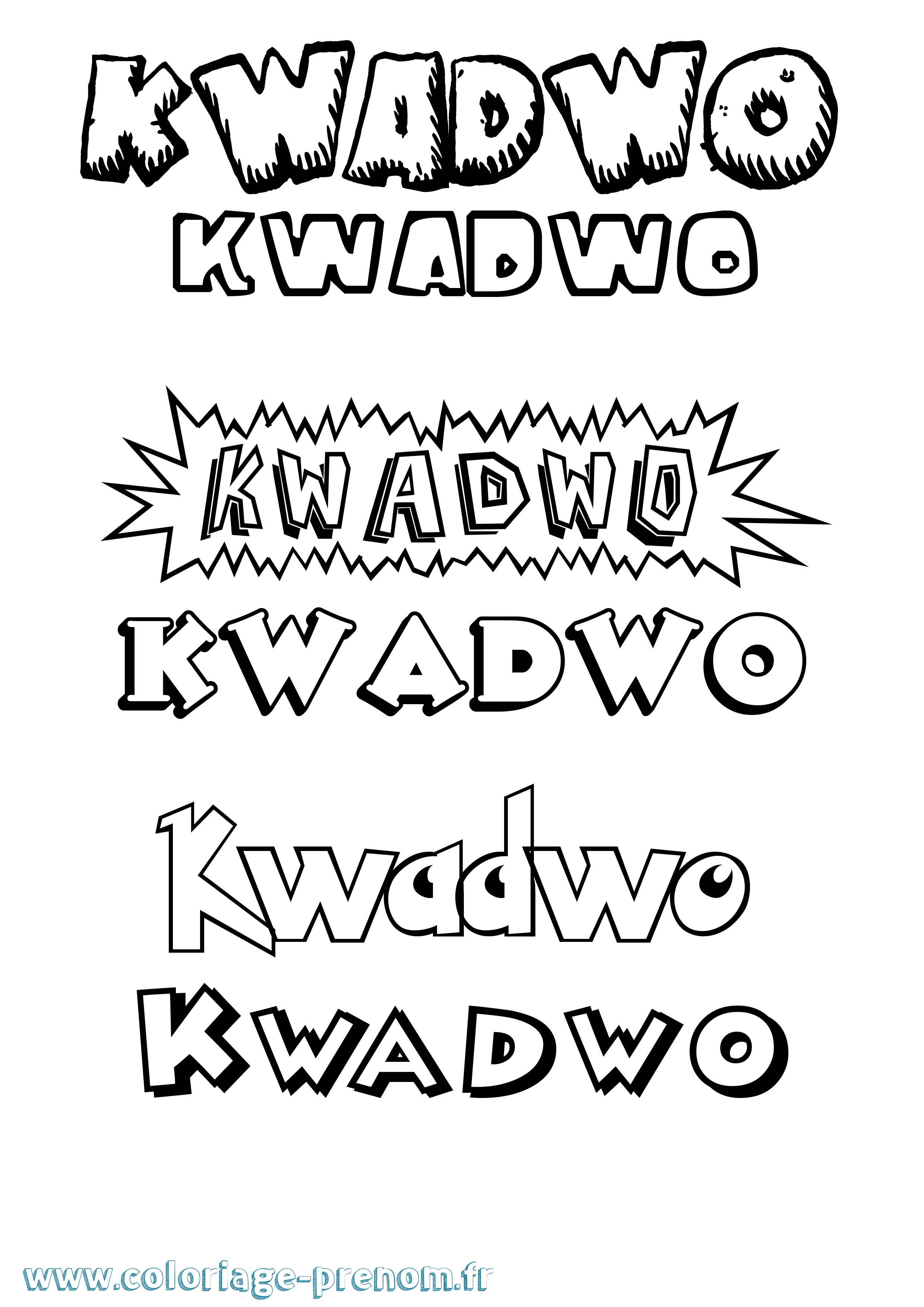 Coloriage Kwadwo Dessin Animé Coloriage prénom Kwadwo Dessin Animé