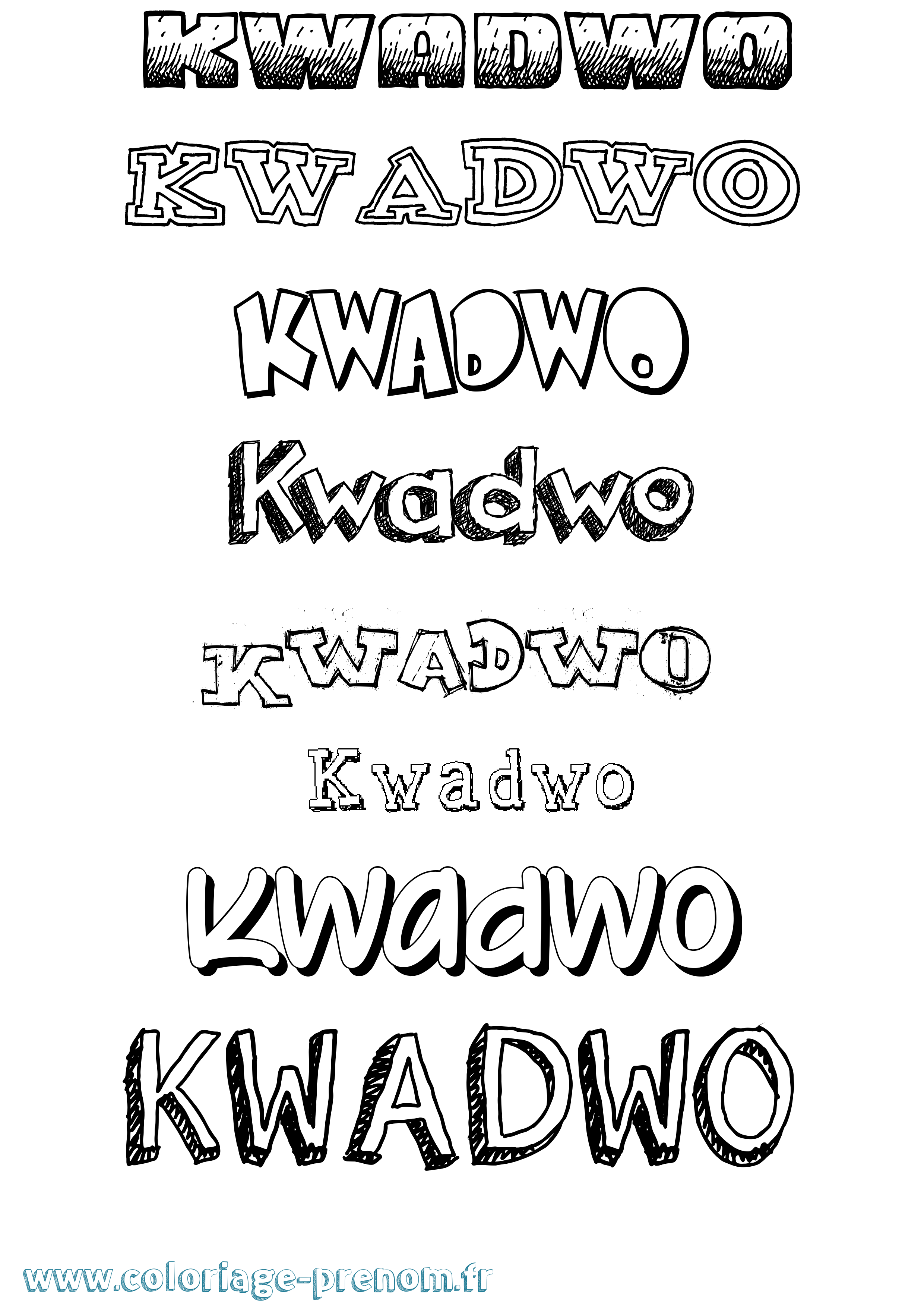Coloriage Kwadwo Dessiné Coloriage prénom Kwadwo Dessiné
