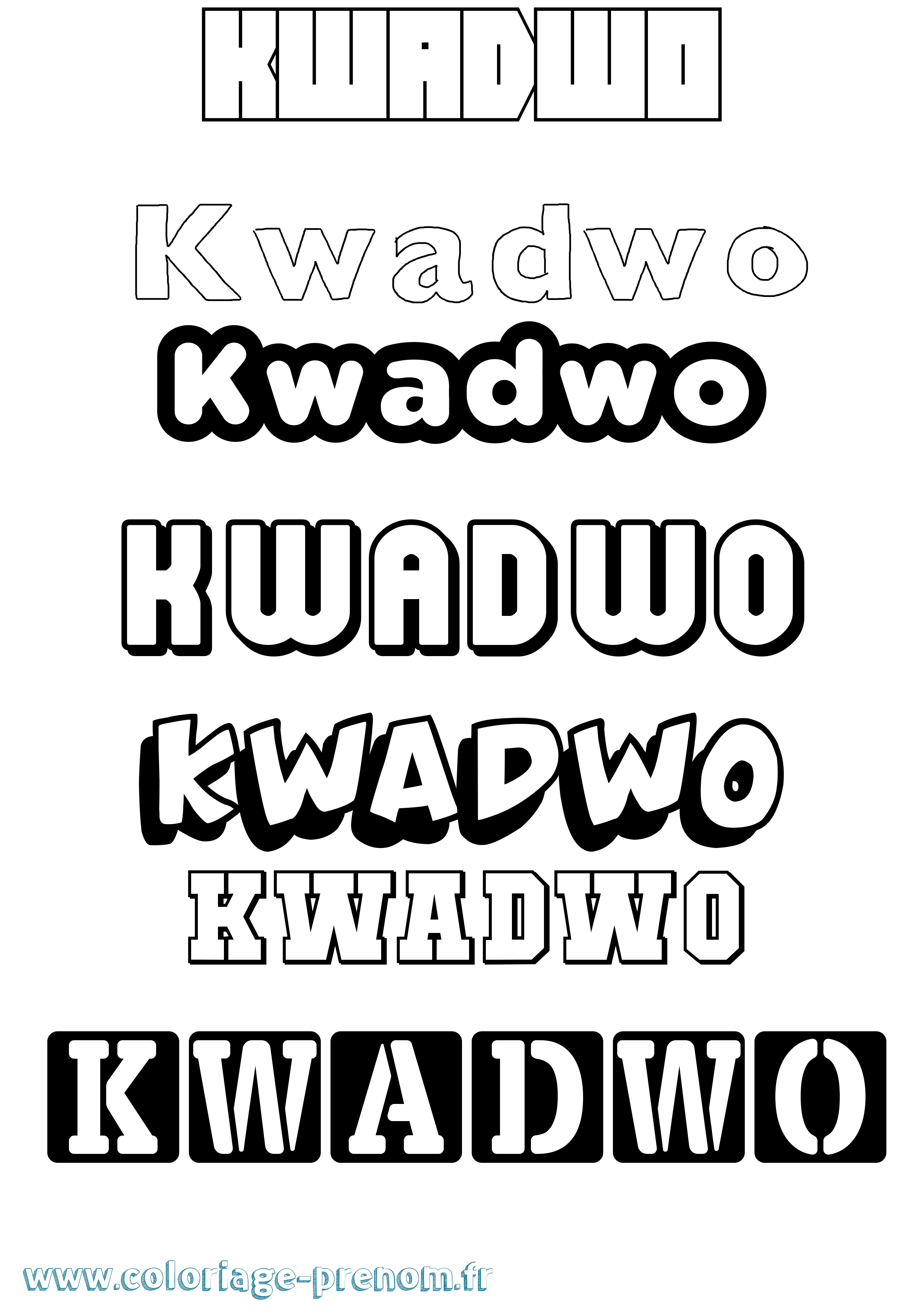 Coloriage Kwadwo Simple Coloriage prénom Kwadwo Simple