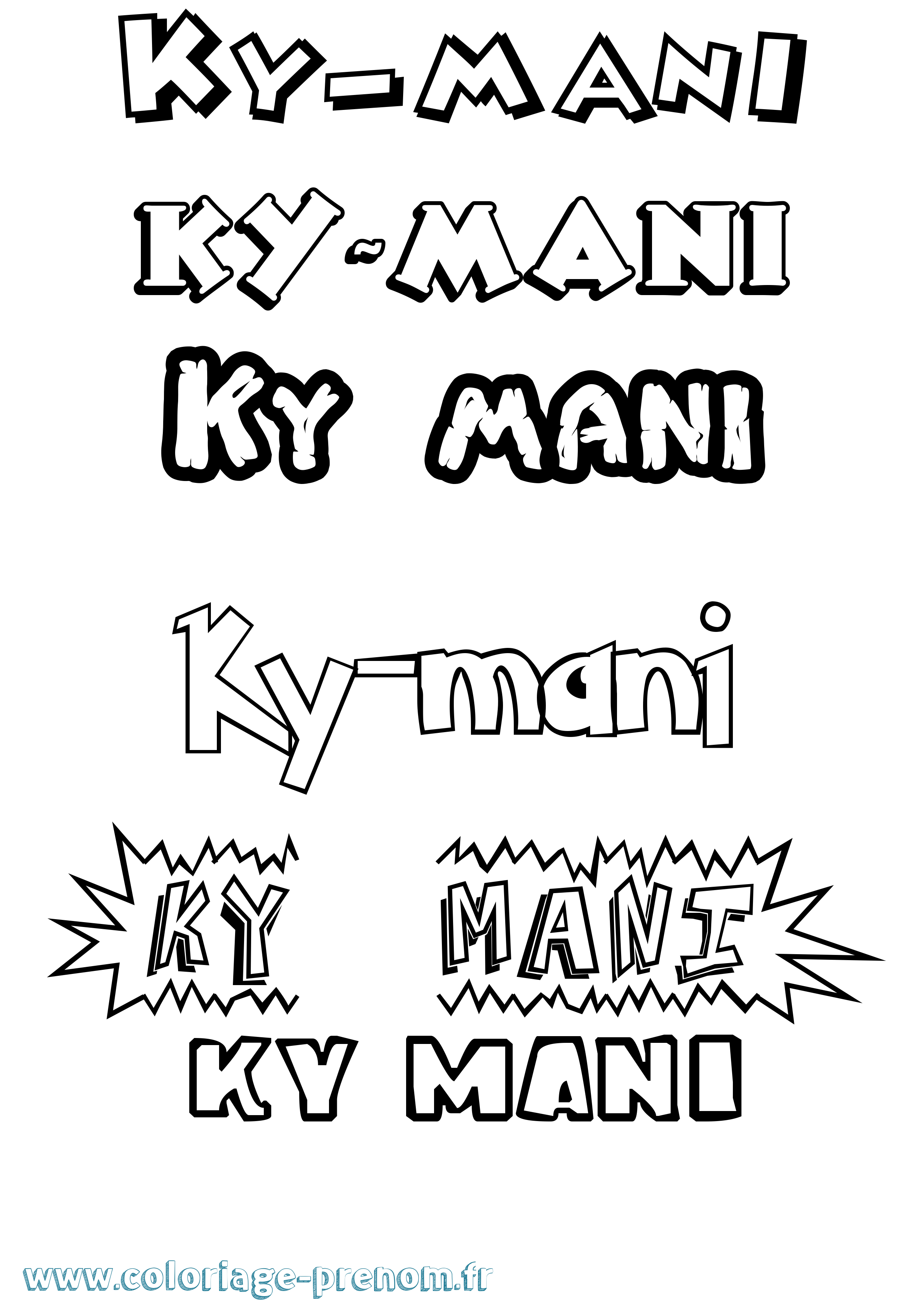 Coloriage Ky-Mani Dessin Animé Coloriage prénom Ky-Mani Dessin Animé