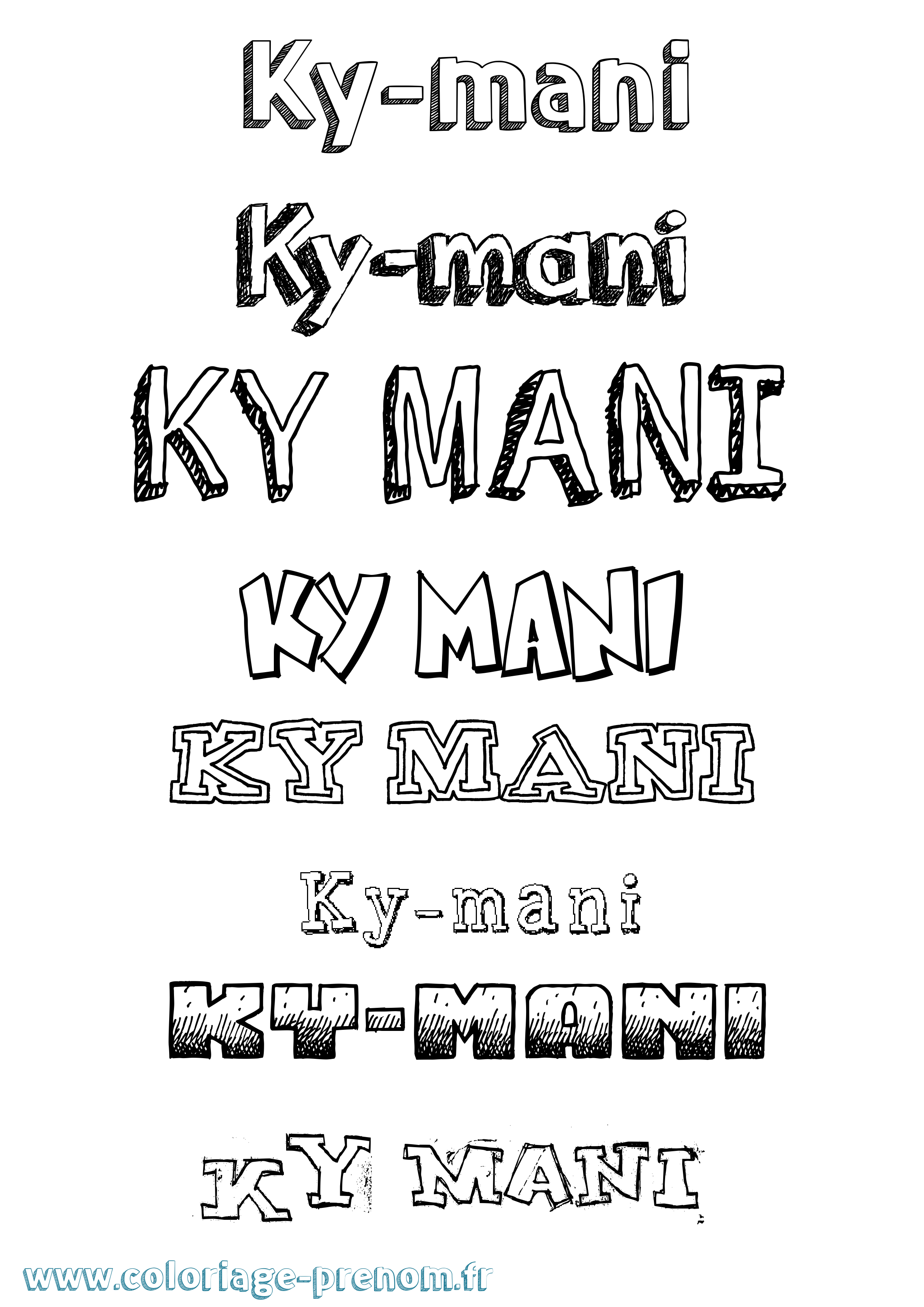 Coloriage Ky-Mani Dessiné Coloriage prénom Ky-Mani Dessiné