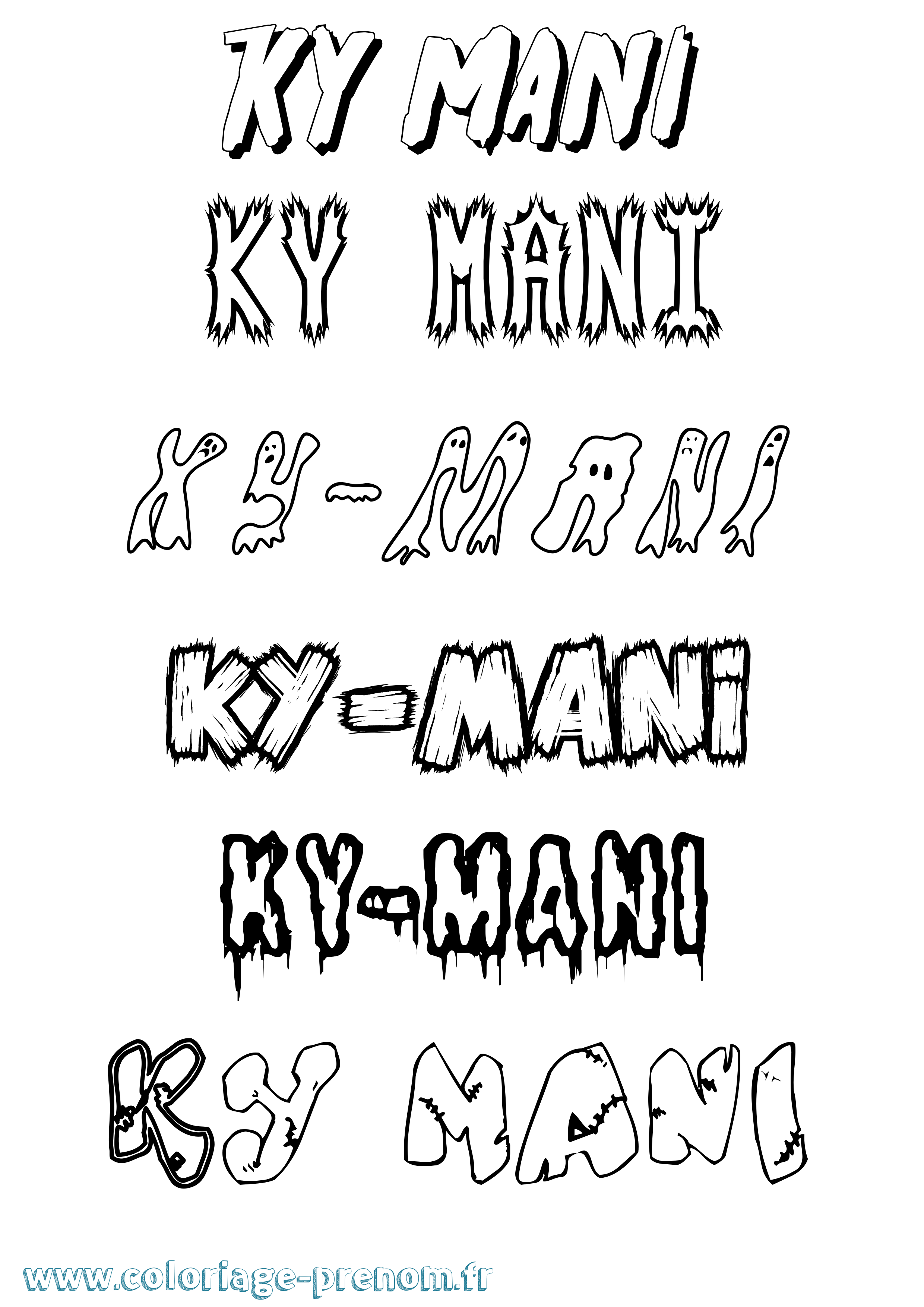 Coloriage Ky-Mani Frisson Coloriage prénom Ky-Mani Frisson
