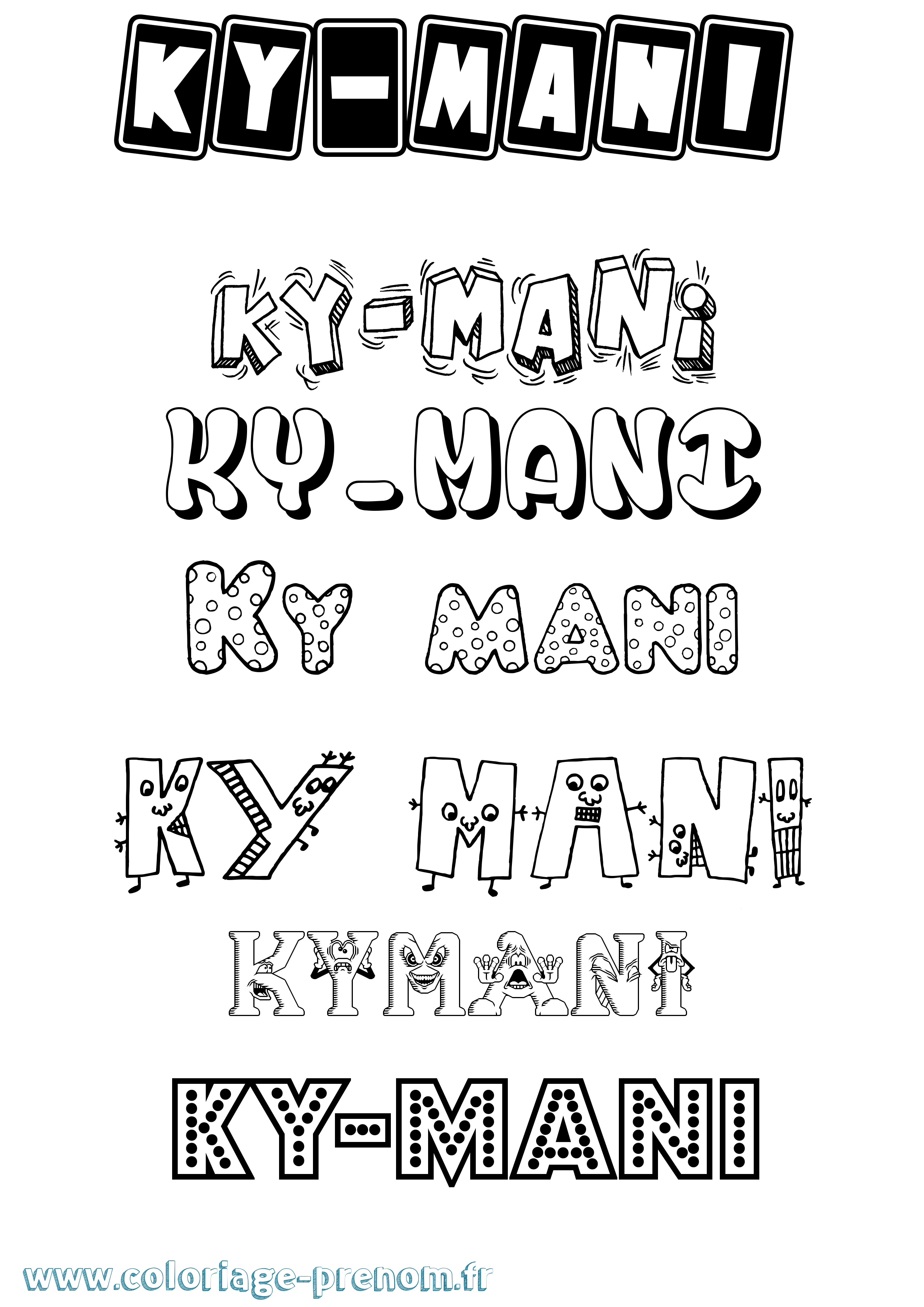 Coloriage Ky-Mani Fun Coloriage prénom Ky-Mani Fun