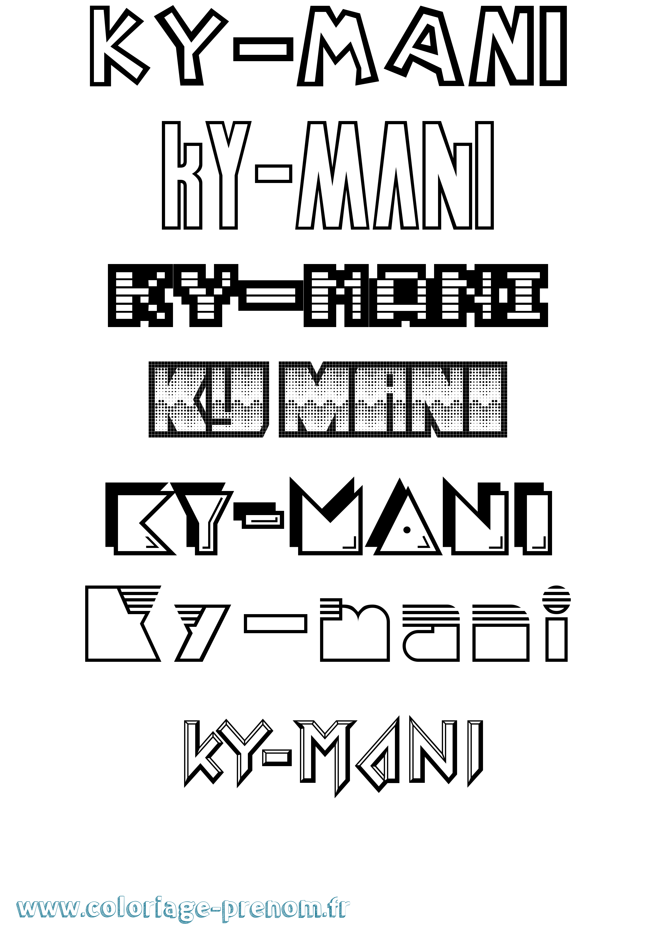 Coloriage Ky-Mani Jeux Vidéos Coloriage prénom Ky-Mani Jeux Vidéos