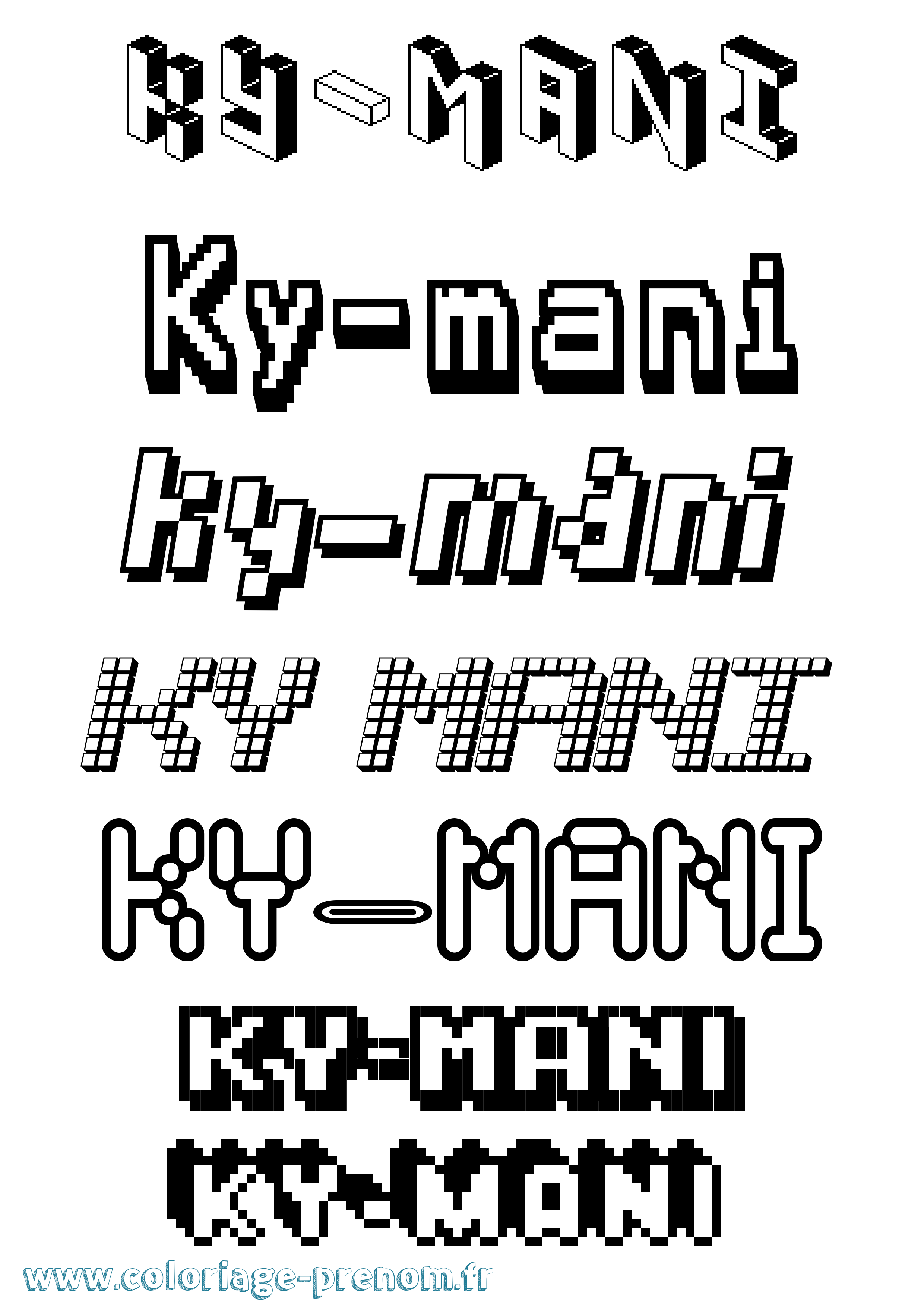 Coloriage Ky-Mani Pixel Coloriage prénom Ky-Mani Pixel