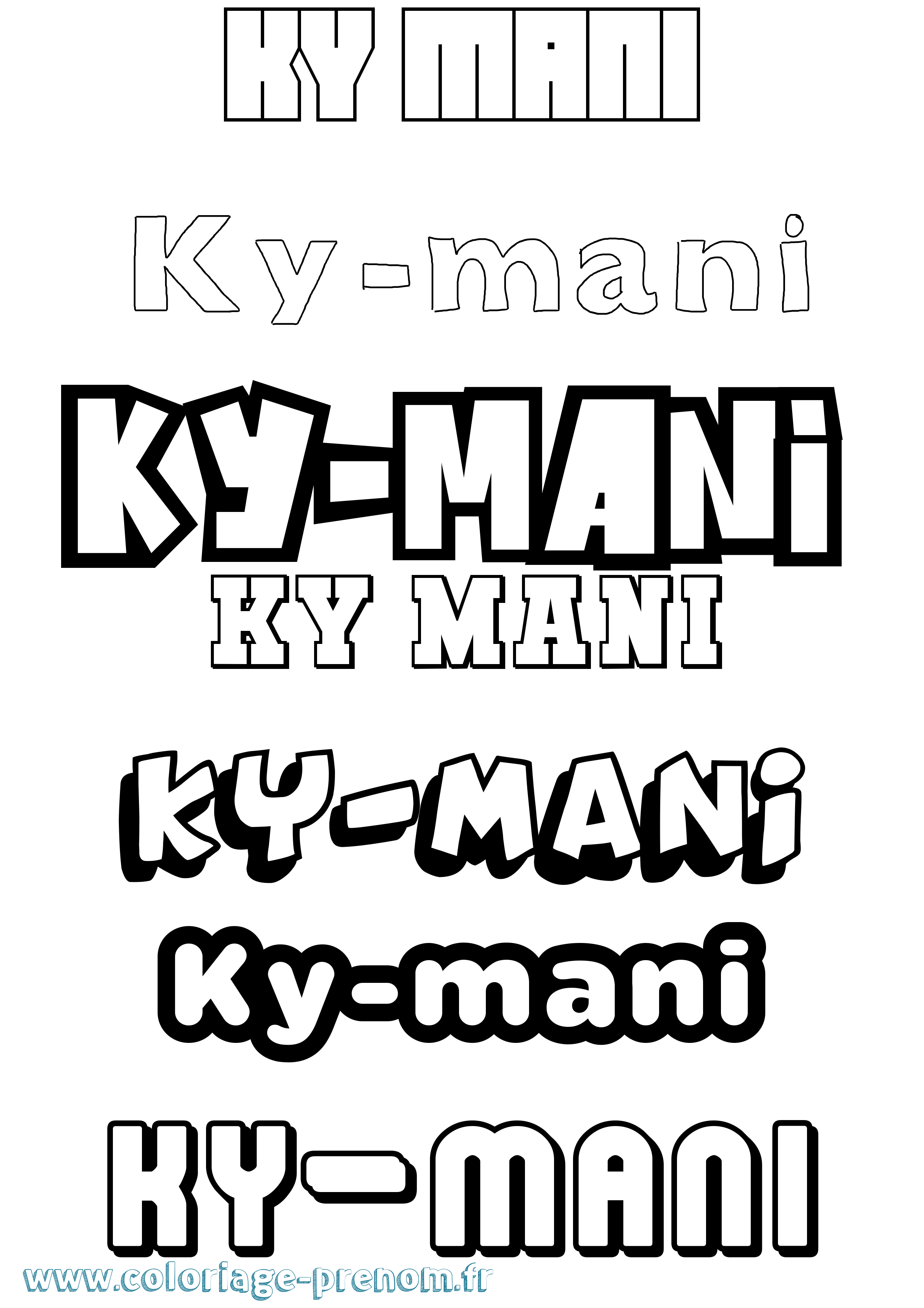 Coloriage Ky-Mani Simple Coloriage prénom Ky-Mani Simple