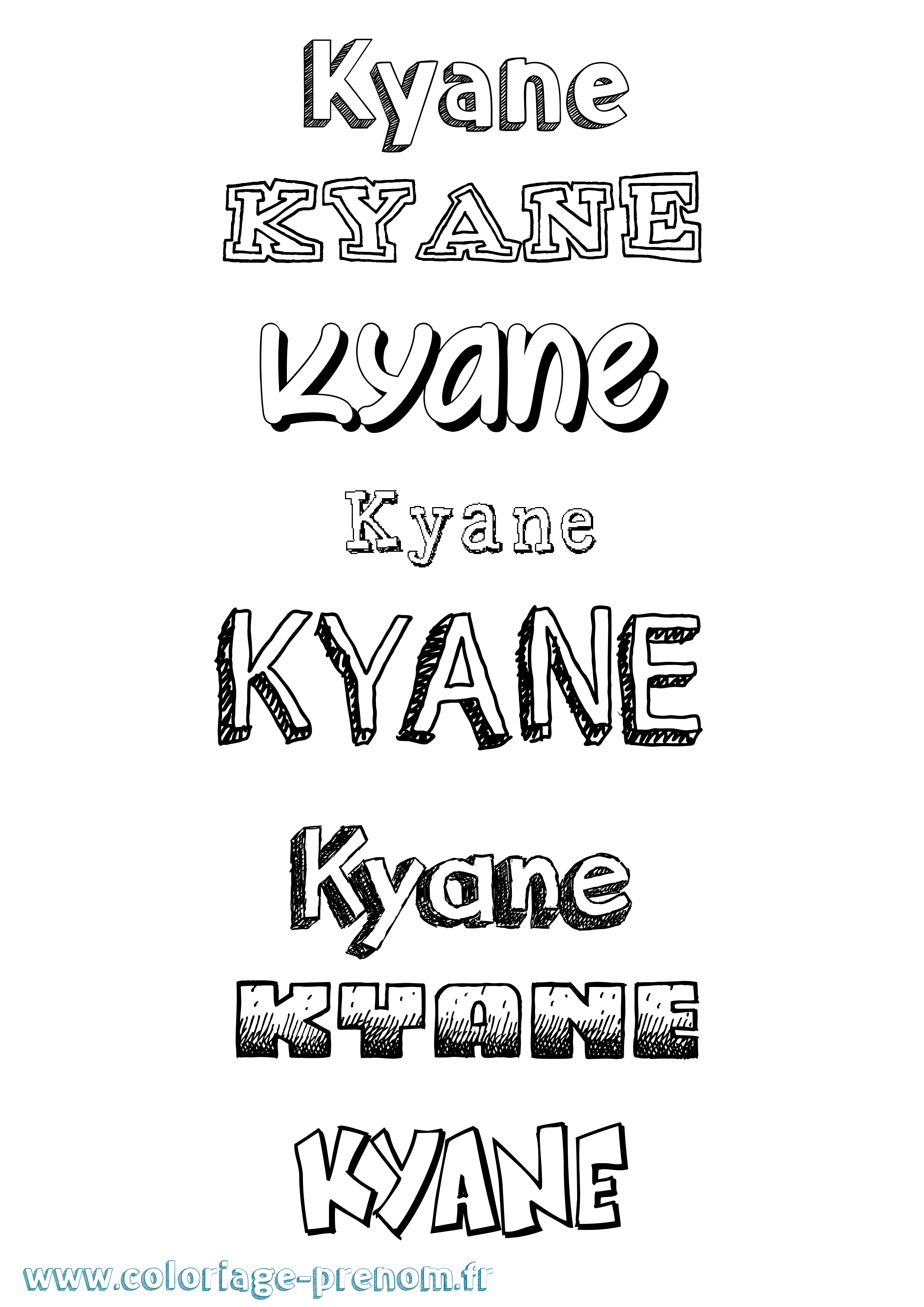 Coloriage Kyane Dessiné Coloriage prénom Kyane Dessiné