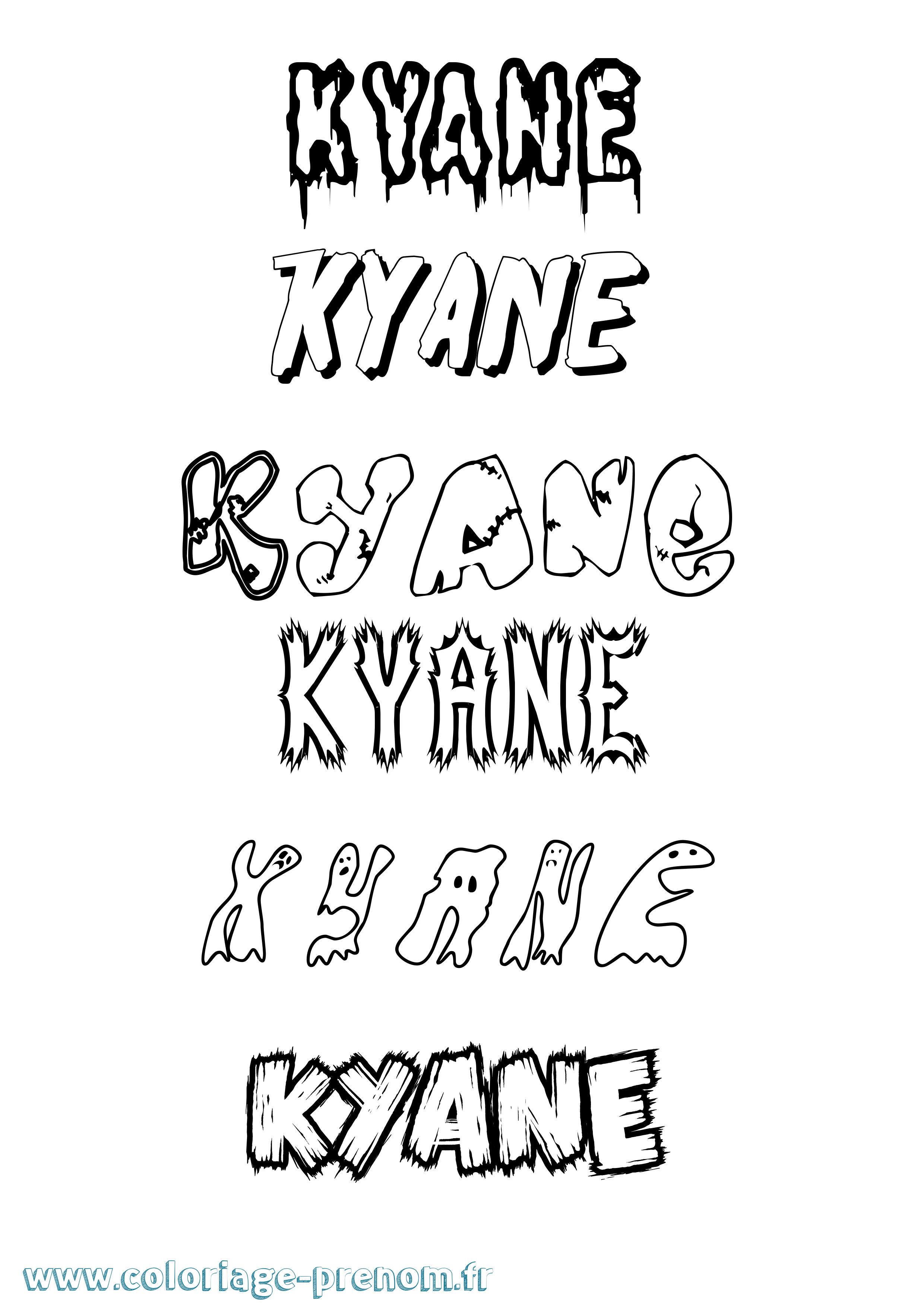 Coloriage Kyane Frisson Coloriage prénom Kyane Frisson
