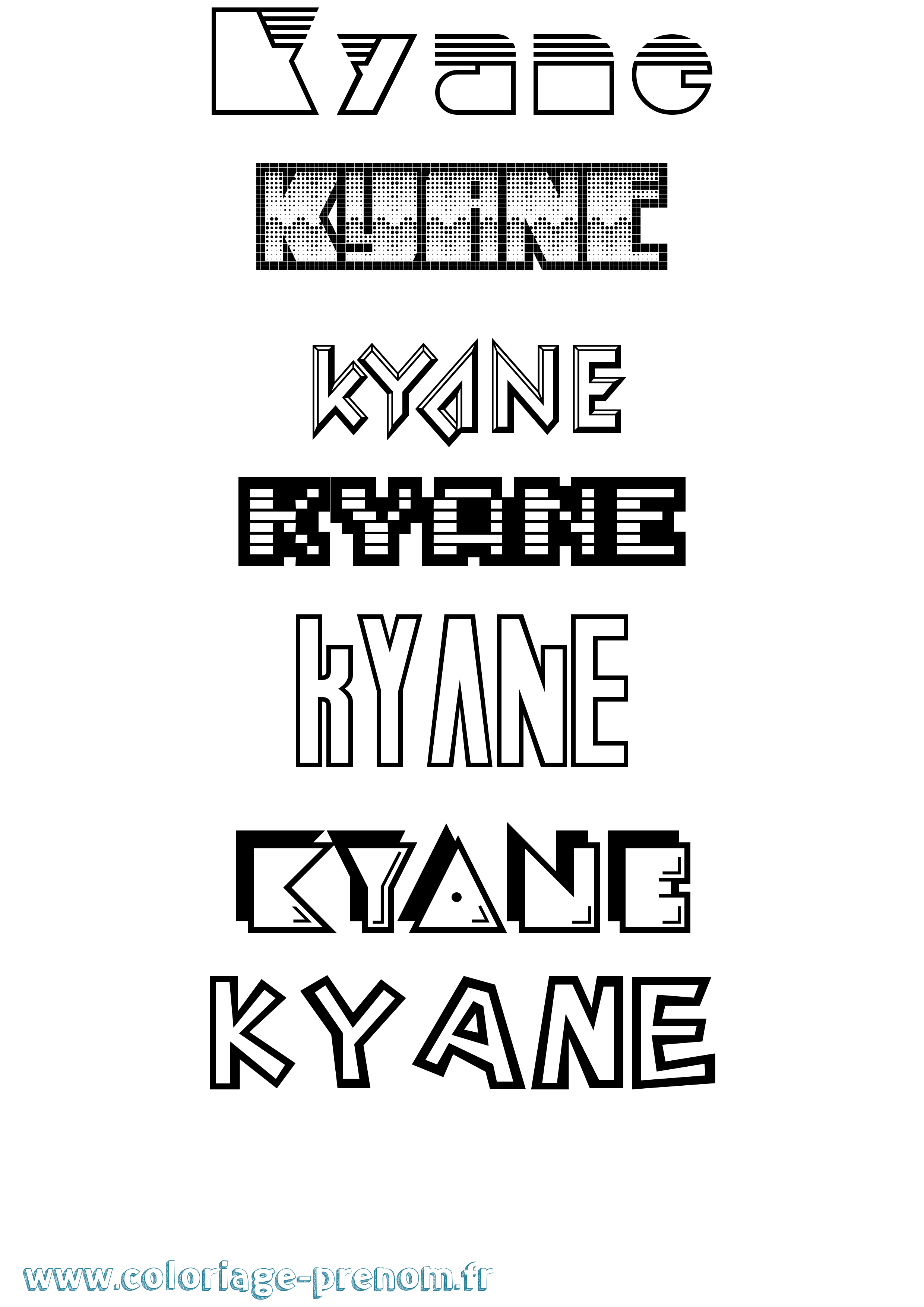 Coloriage Kyane Jeux Vidéos Coloriage prénom Kyane Jeux Vidéos
