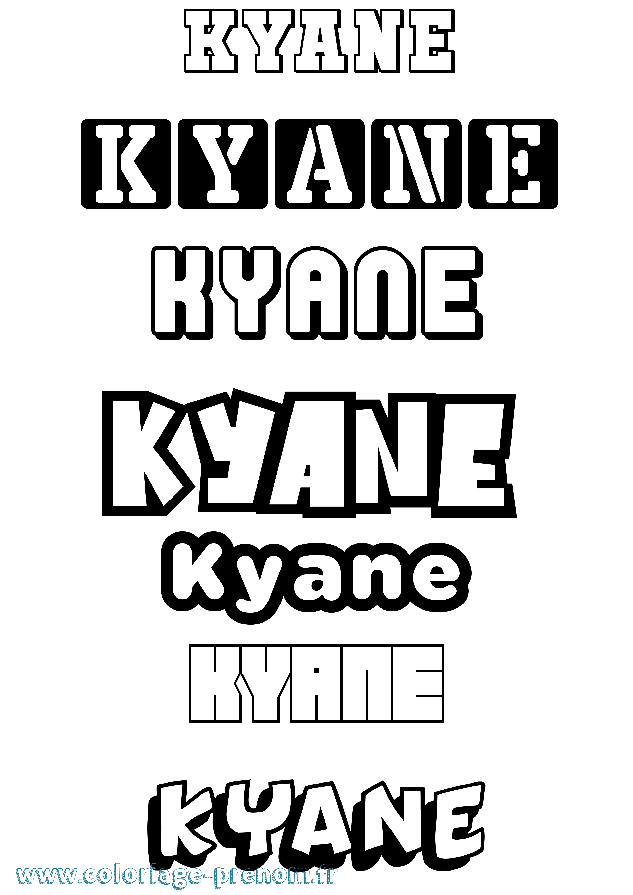 Coloriage Kyane Simple Coloriage prénom Kyane Simple