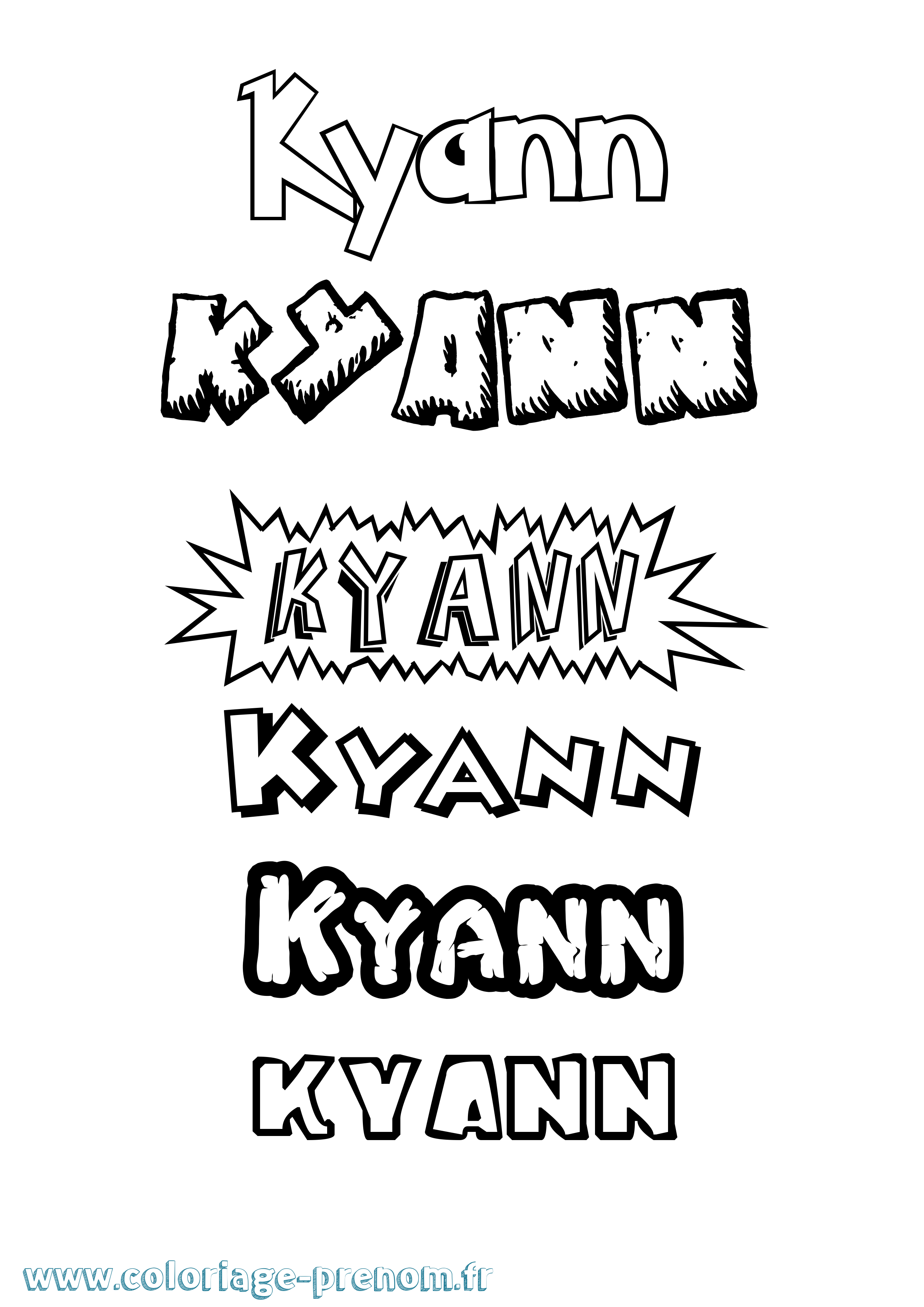 Coloriage Kyann Dessin Animé Coloriage prénom Kyann Dessin Animé