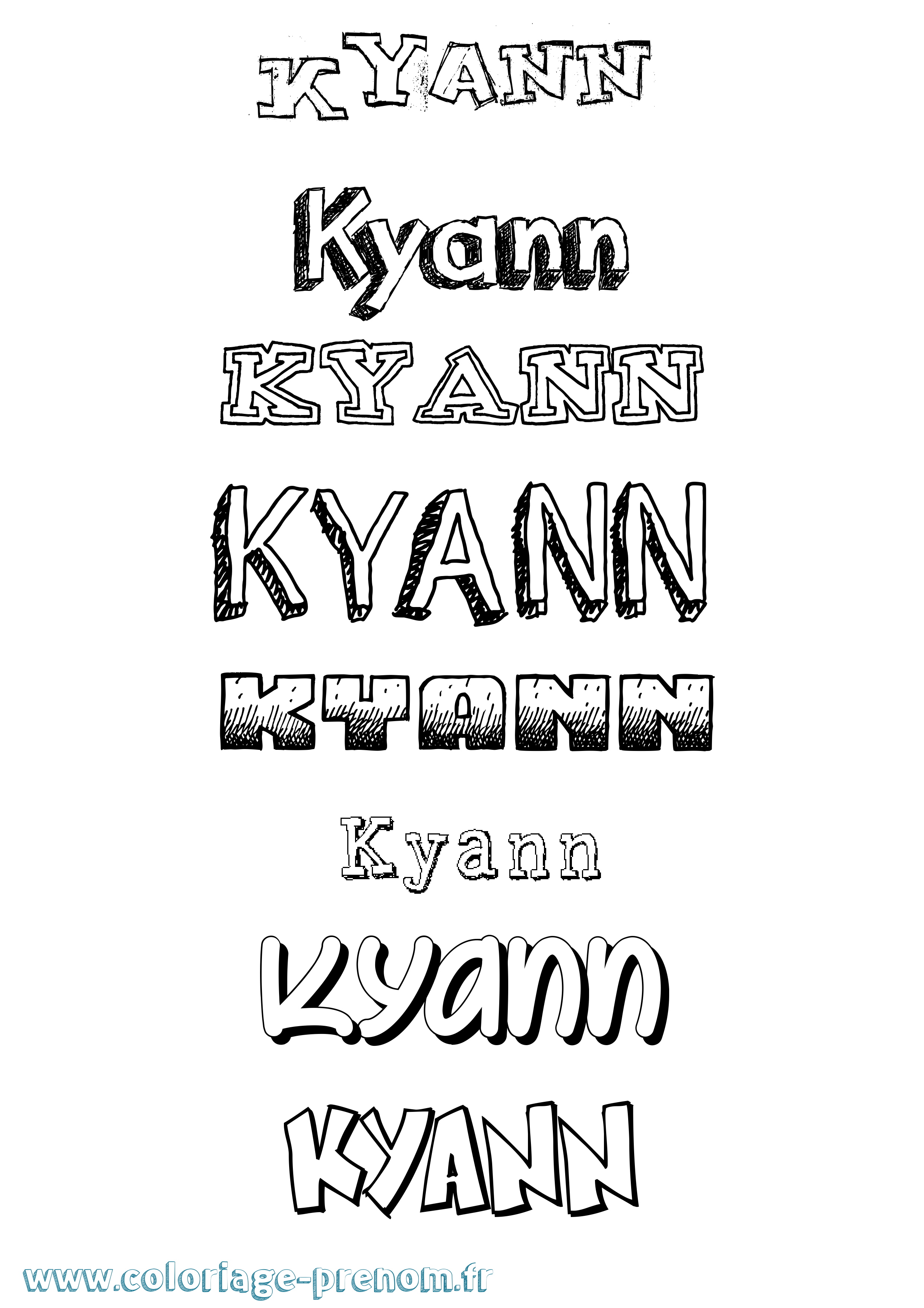 Coloriage Kyann Dessiné Coloriage prénom Kyann Dessiné