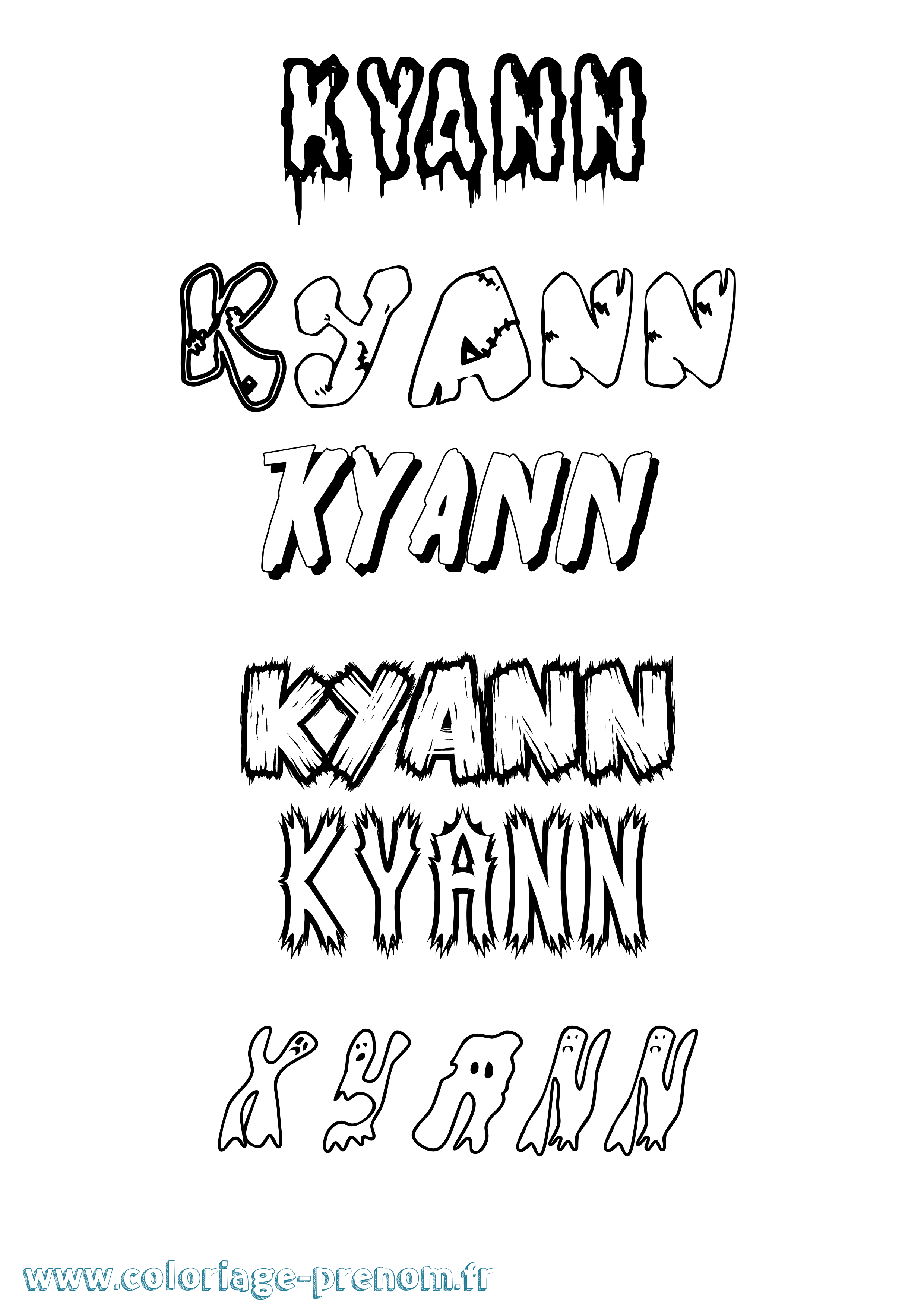 Coloriage Kyann Frisson Coloriage prénom Kyann Frisson