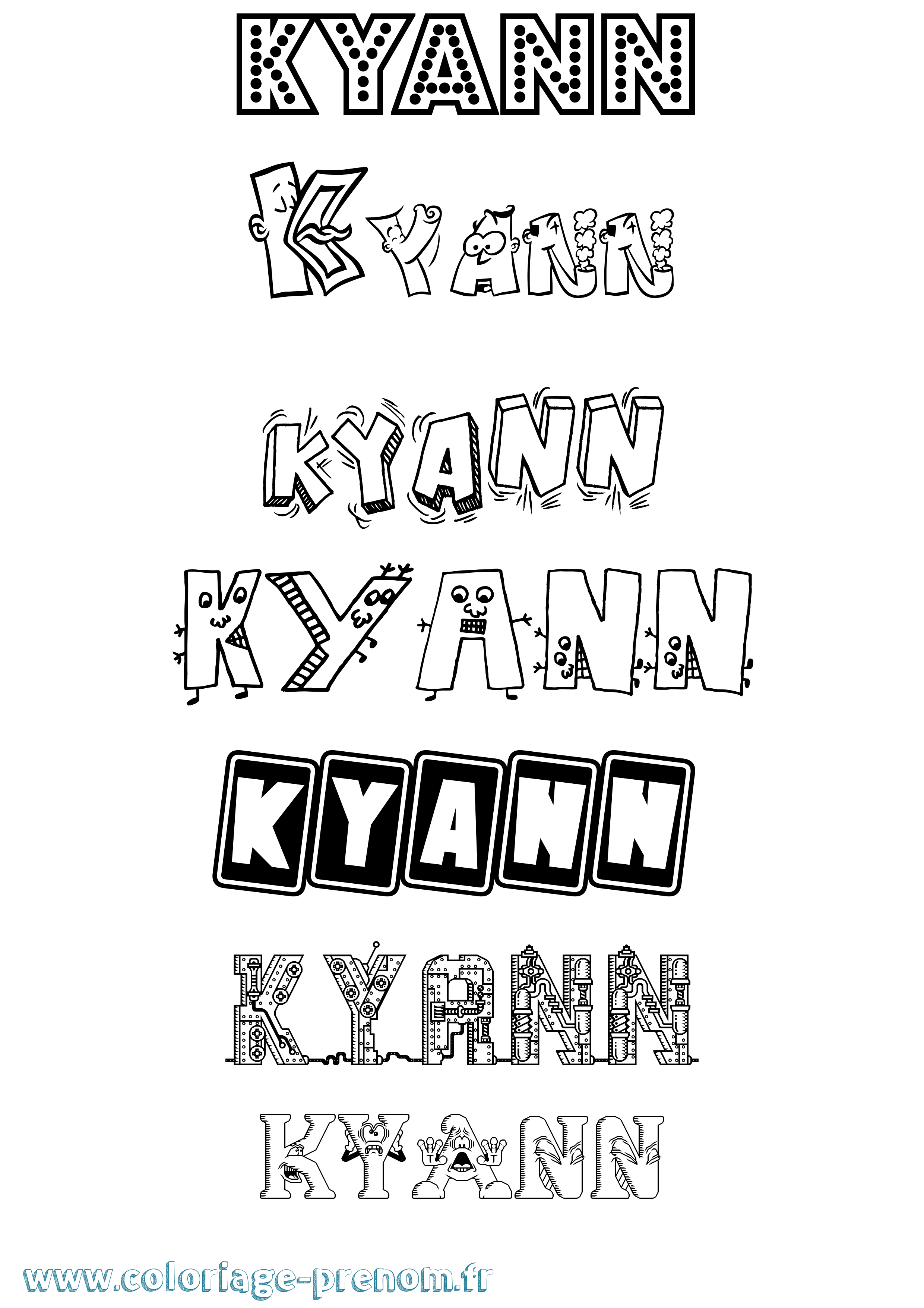 Coloriage Kyann Fun Coloriage prénom Kyann Fun