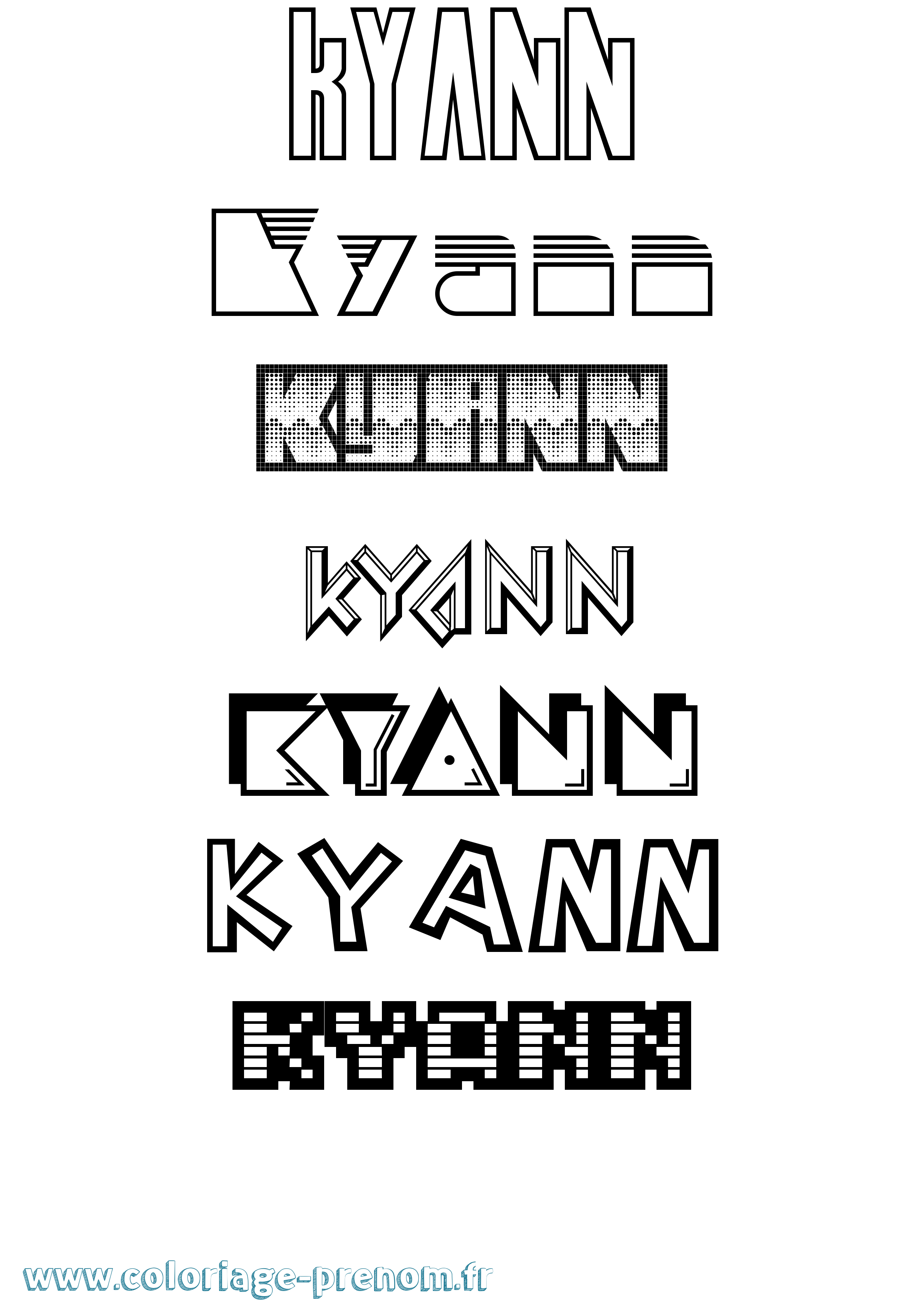 Coloriage Kyann Jeux Vidéos Coloriage prénom Kyann Jeux Vidéos