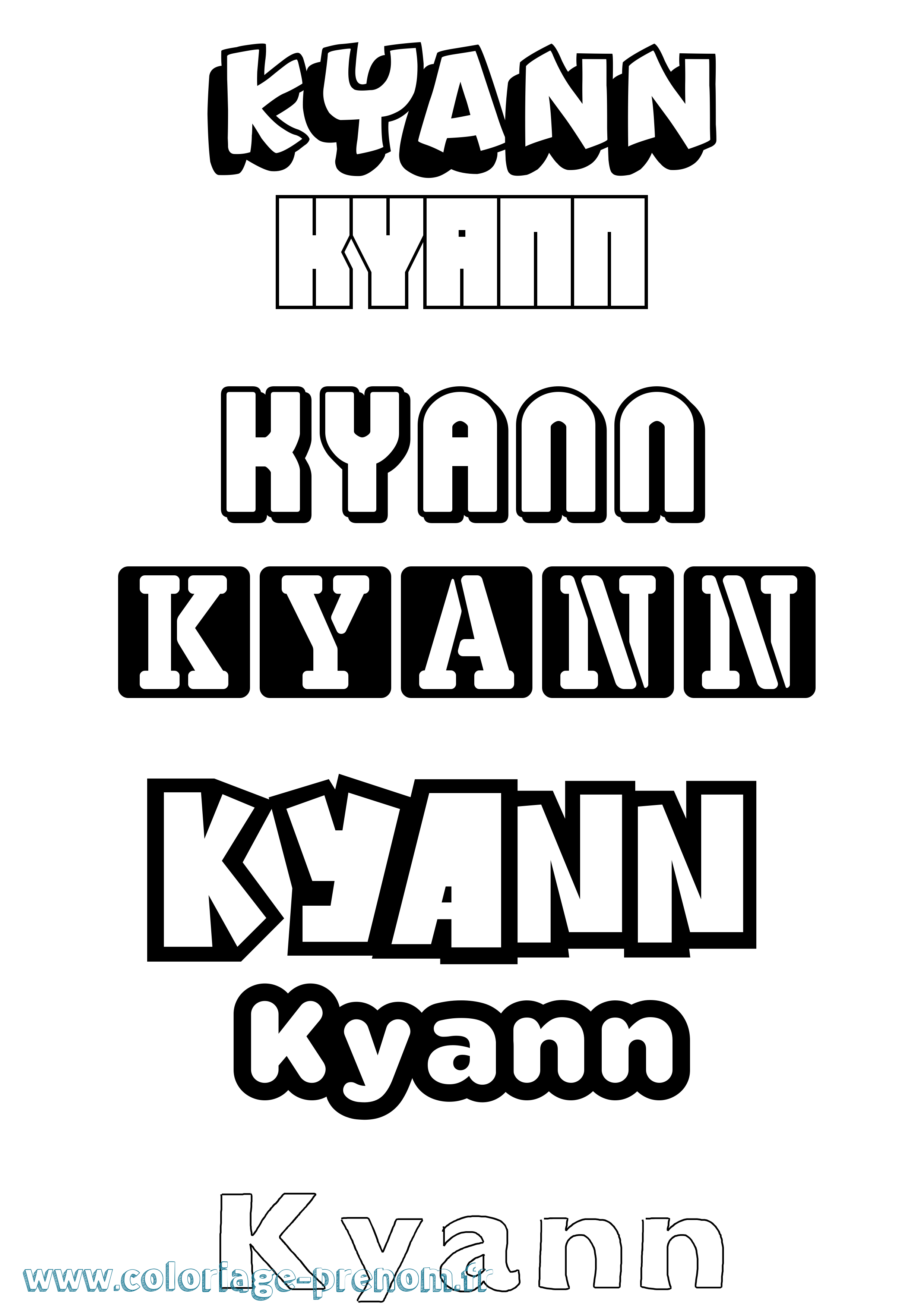 Coloriage Kyann Simple Coloriage prénom Kyann Simple