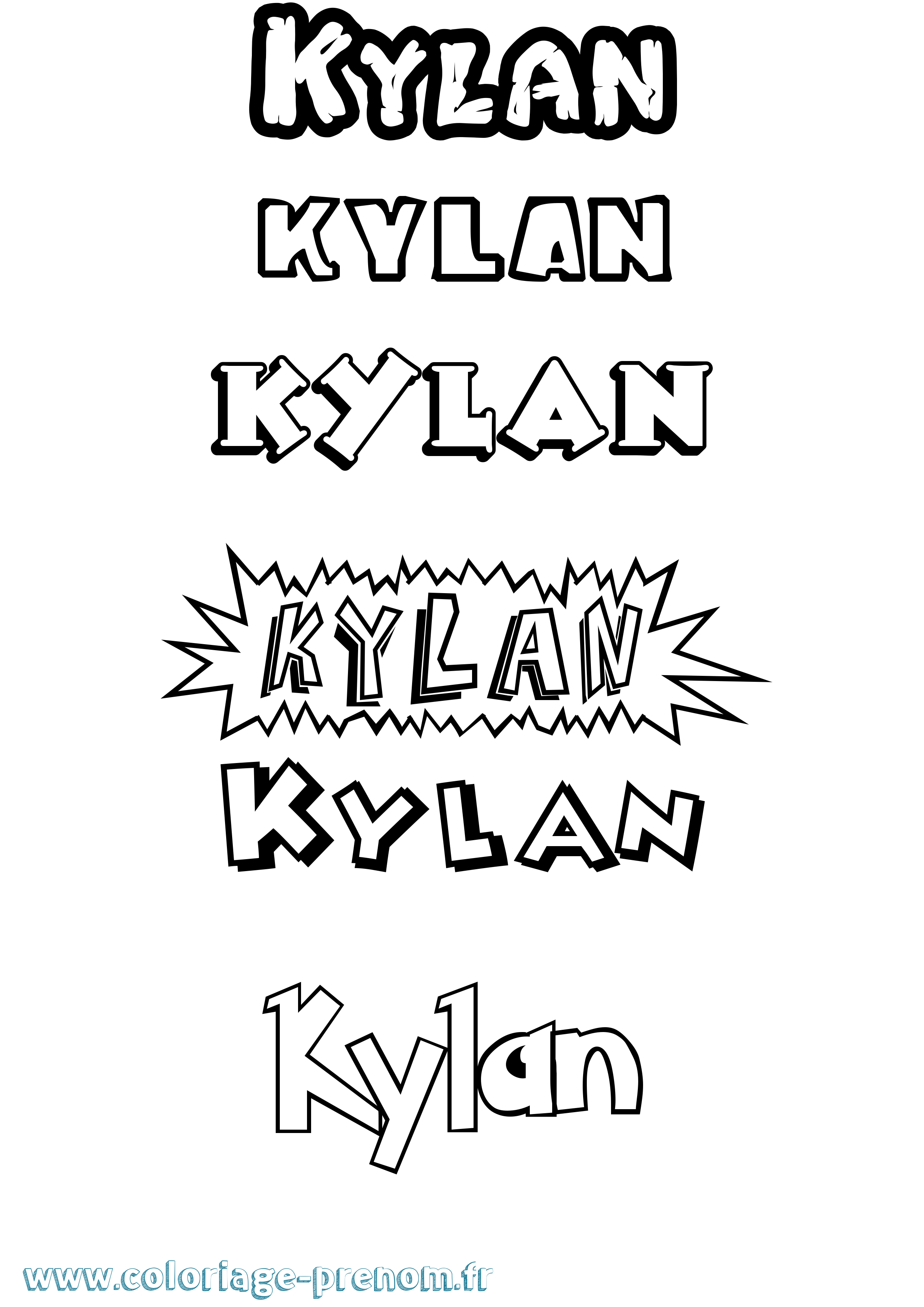 Coloriage Kylan Dessin Animé Coloriage prénom Kylan Dessin Animé