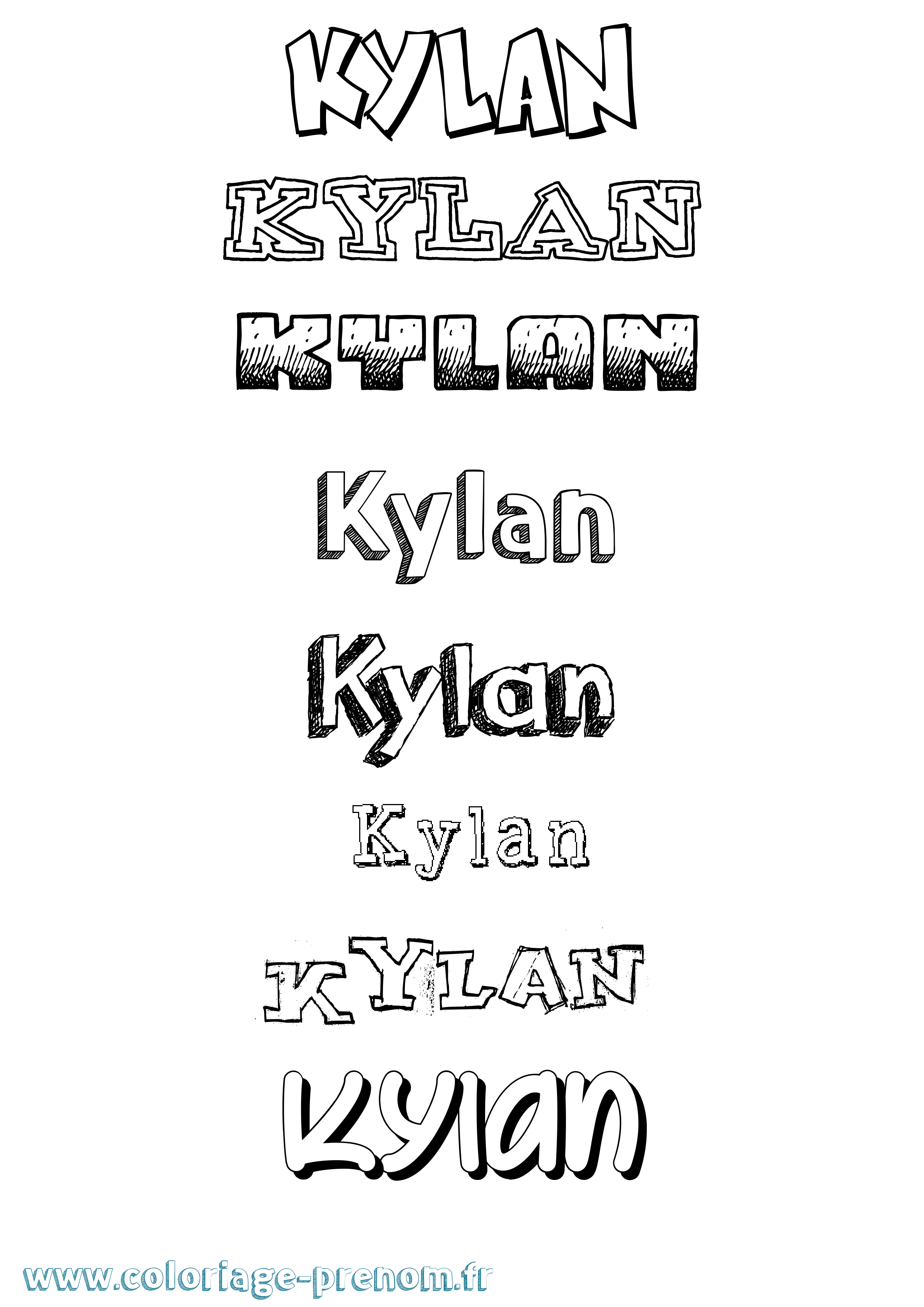 Coloriage Kylan Dessiné Coloriage prénom Kylan Dessiné