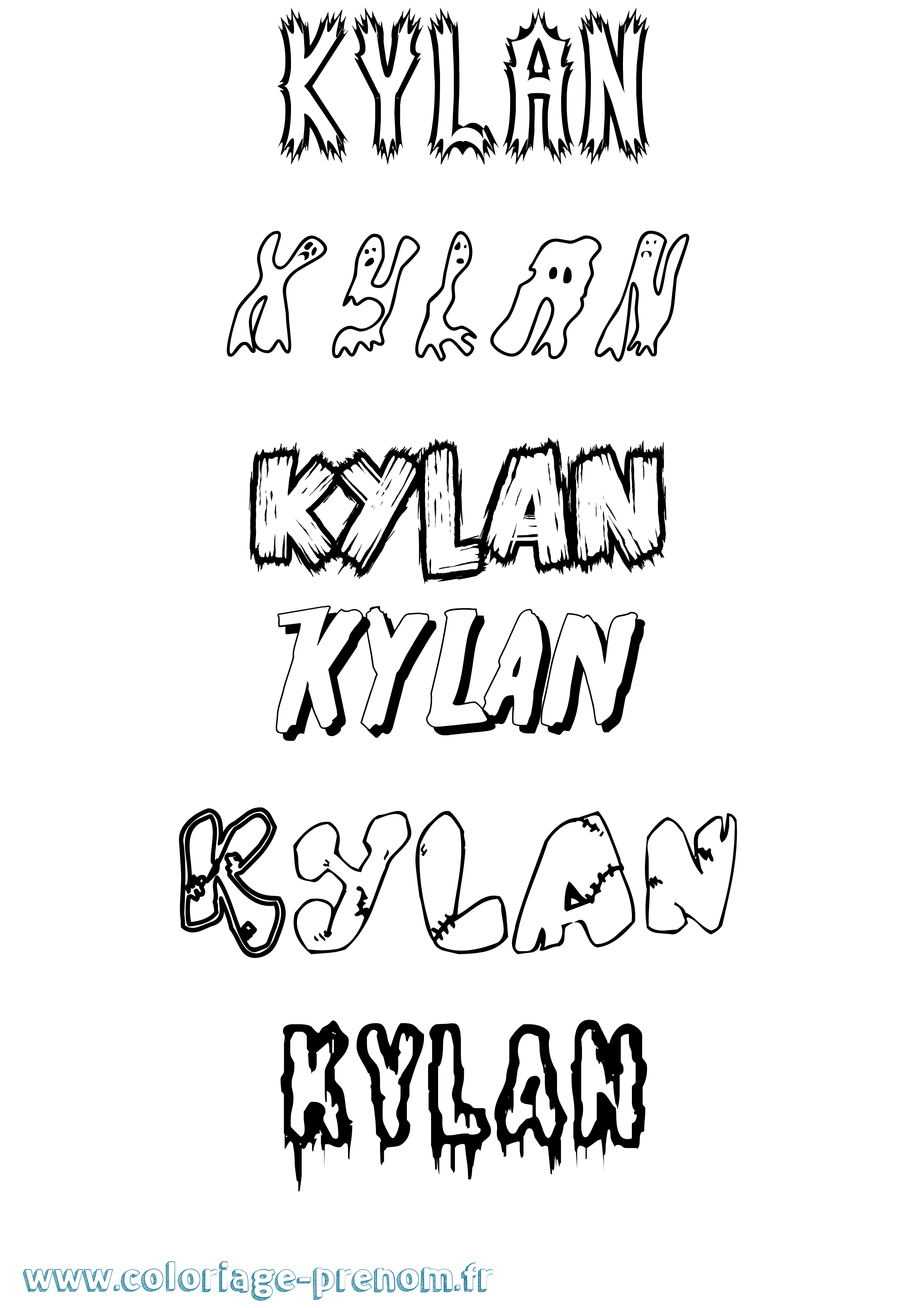 Coloriage Kylan Frisson Coloriage prénom Kylan Frisson