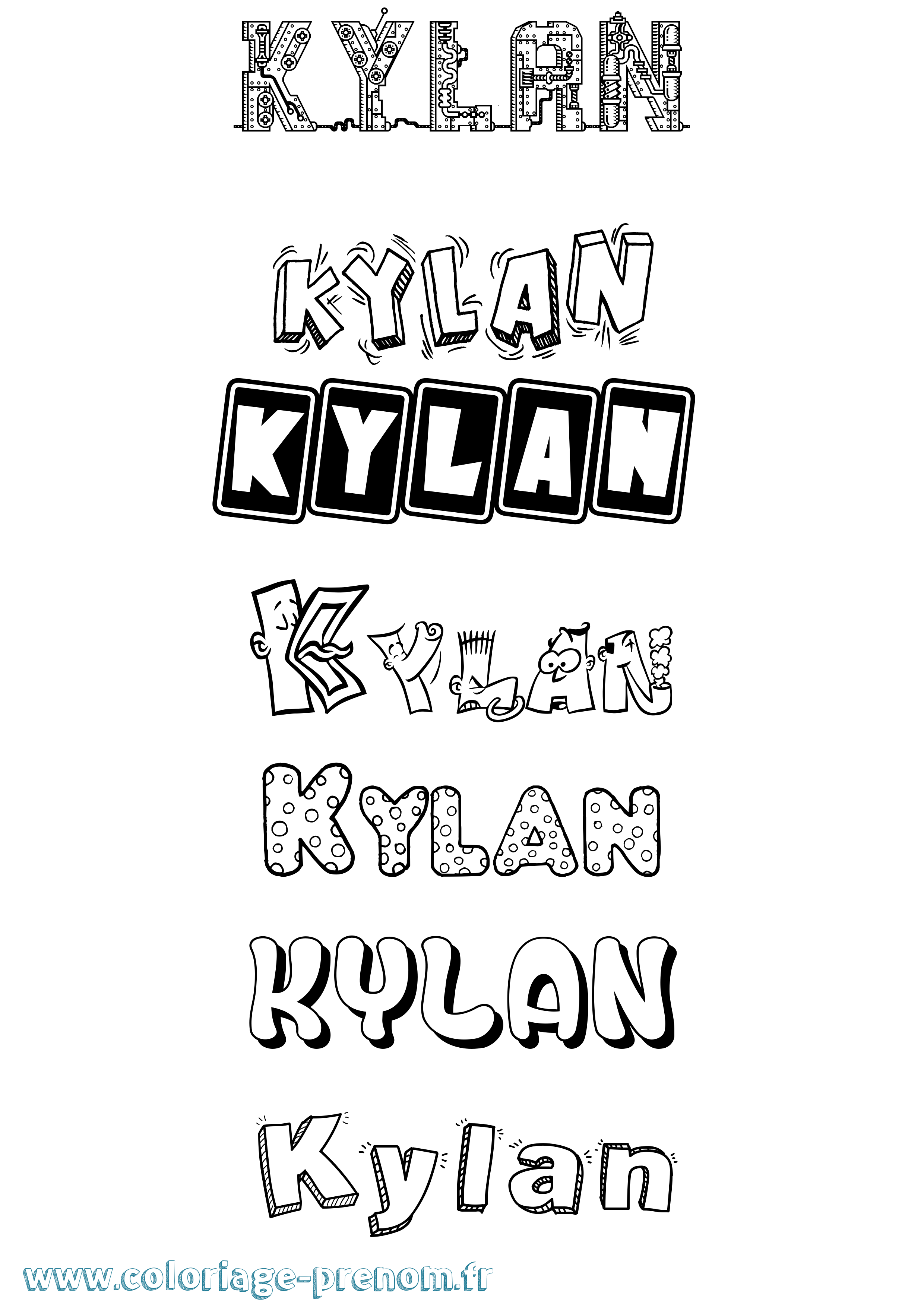 Coloriage Kylan Fun Coloriage prénom Kylan Fun